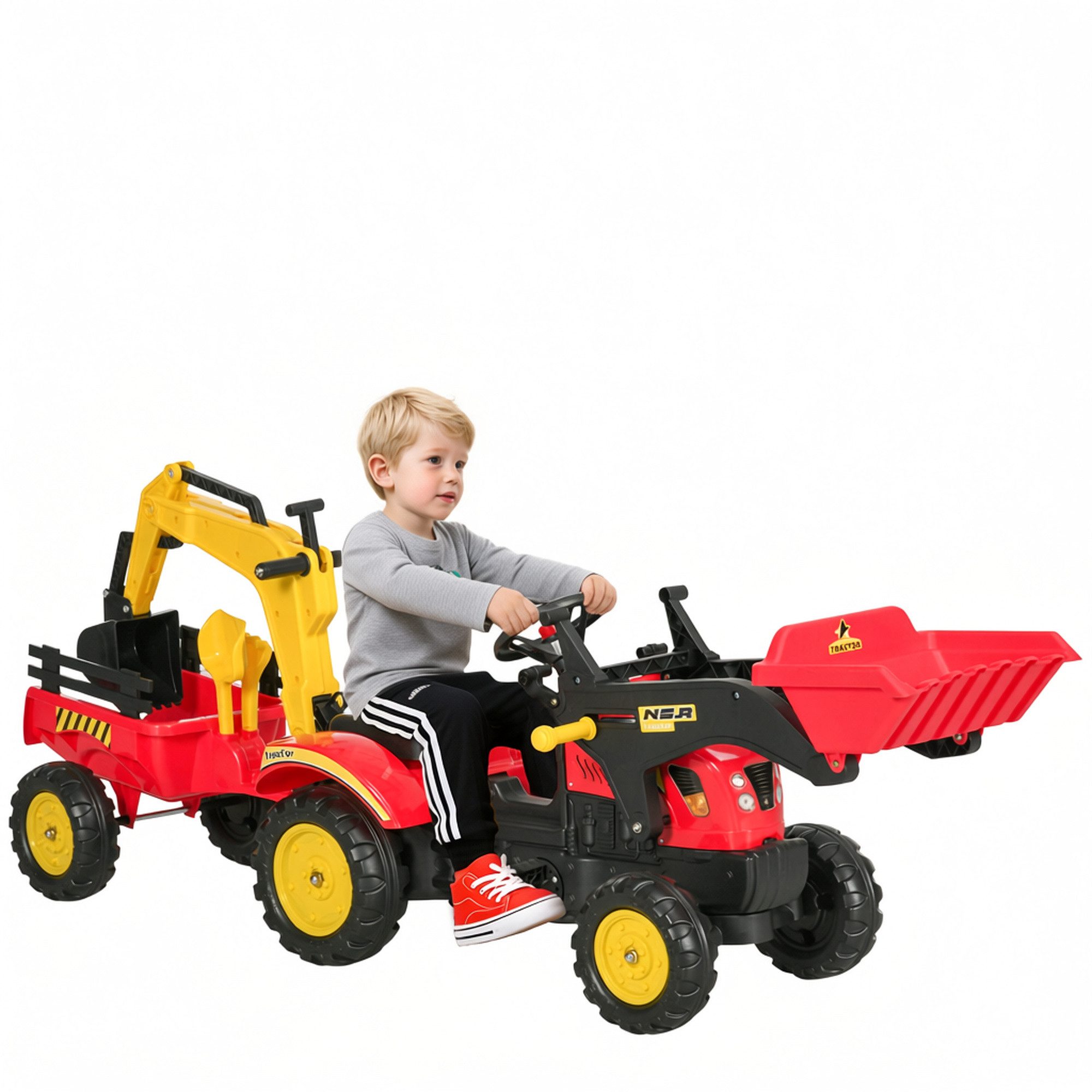 HOMCOM Rutscher Kinderauto mit Anhänger