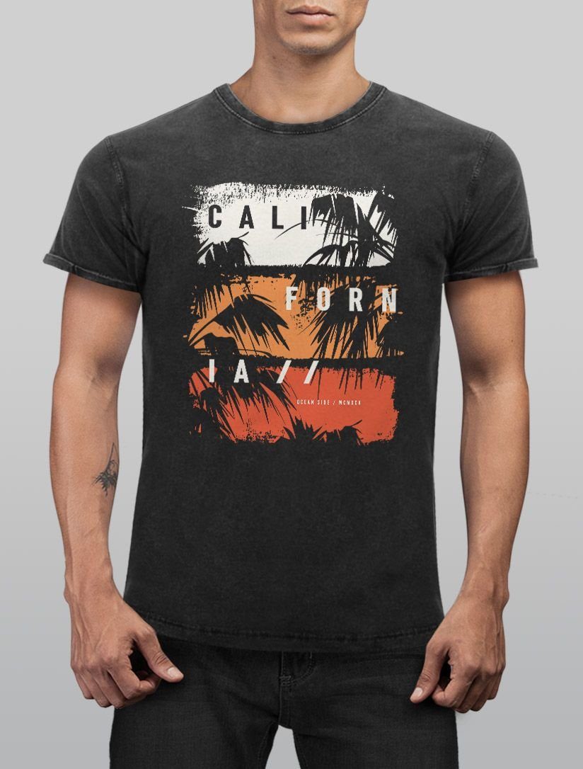 Neverless Print-Shirt Herren Vintage Shirt California günstig online kaufen
