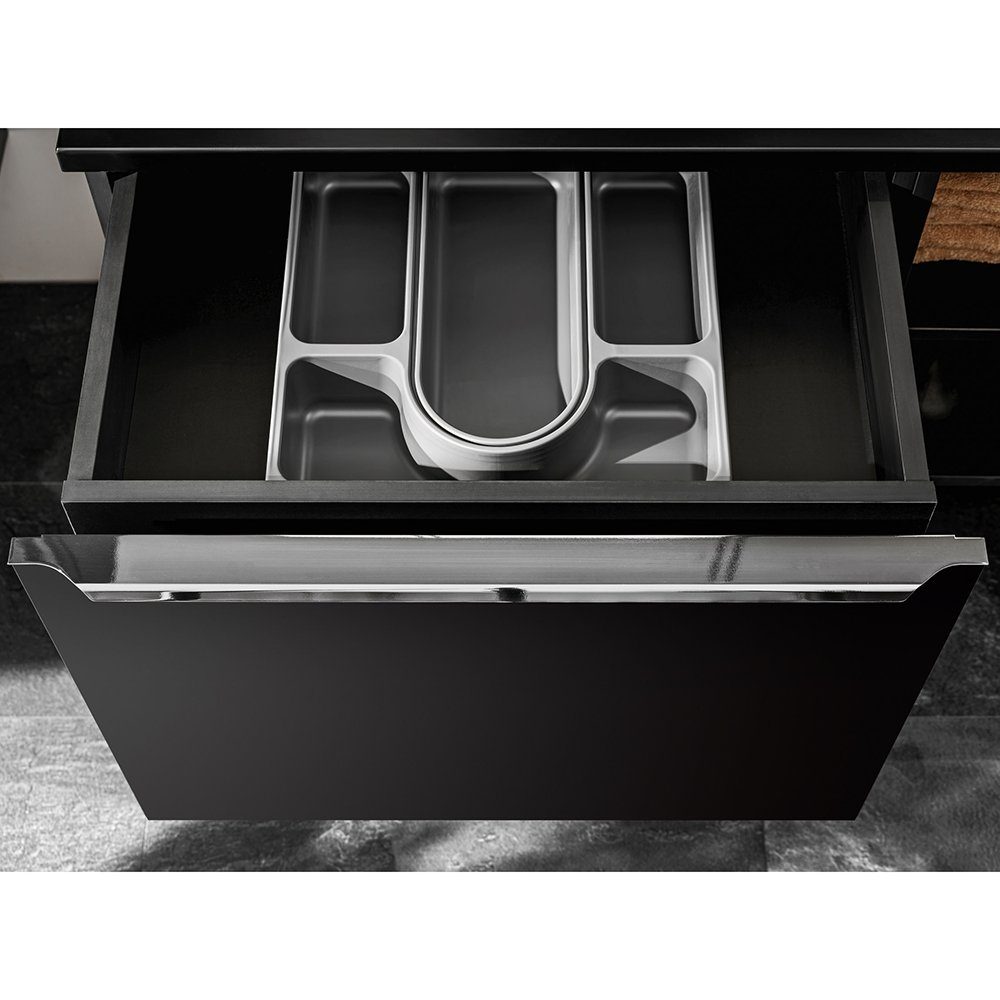 Lomadox Doppelwaschtisch PUEBLA-56-BLACK, Bad Doppelwaschtisch-Unterschrank 140cm in schwarz matt
