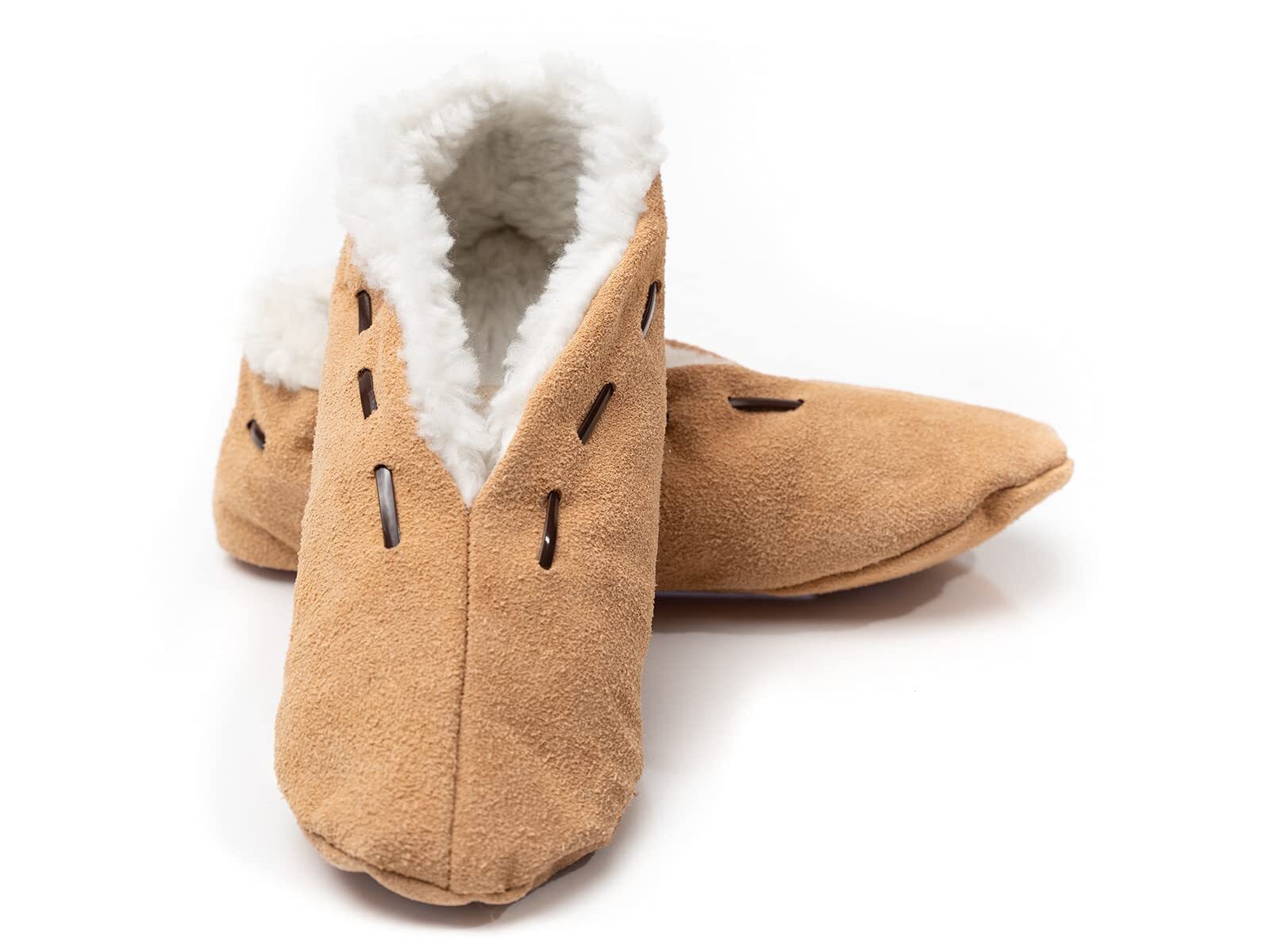 HomeOfSocks Leder Hausschuhe, Mokassins, unifarben, Damen & Hausschuh aus echtem Wildleder, mit Kordel