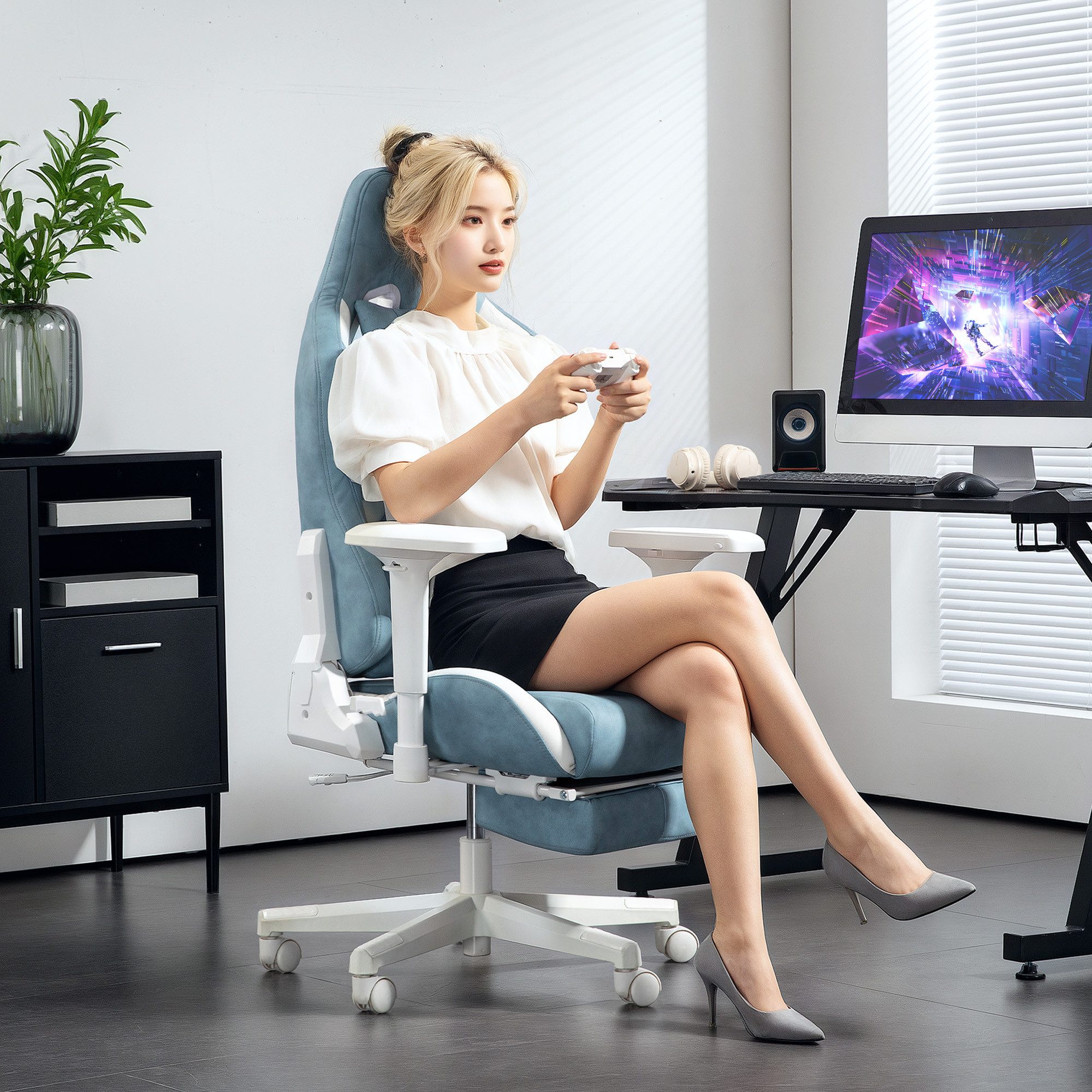 HOMCOM Schreibtischstuhl mit Liegefunktion, höhenverstellbar, ergonomisch günstig online kaufen
