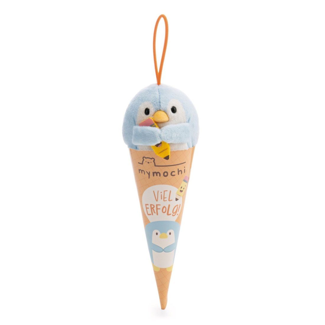 Nici Schultüte mymochi Schlüsselanhänger Pinguin Waddle 8cm mit Bleistift Kuscheltier, als Back to School Geschenk Anhänger, mit kleinem Zubehör moodie
