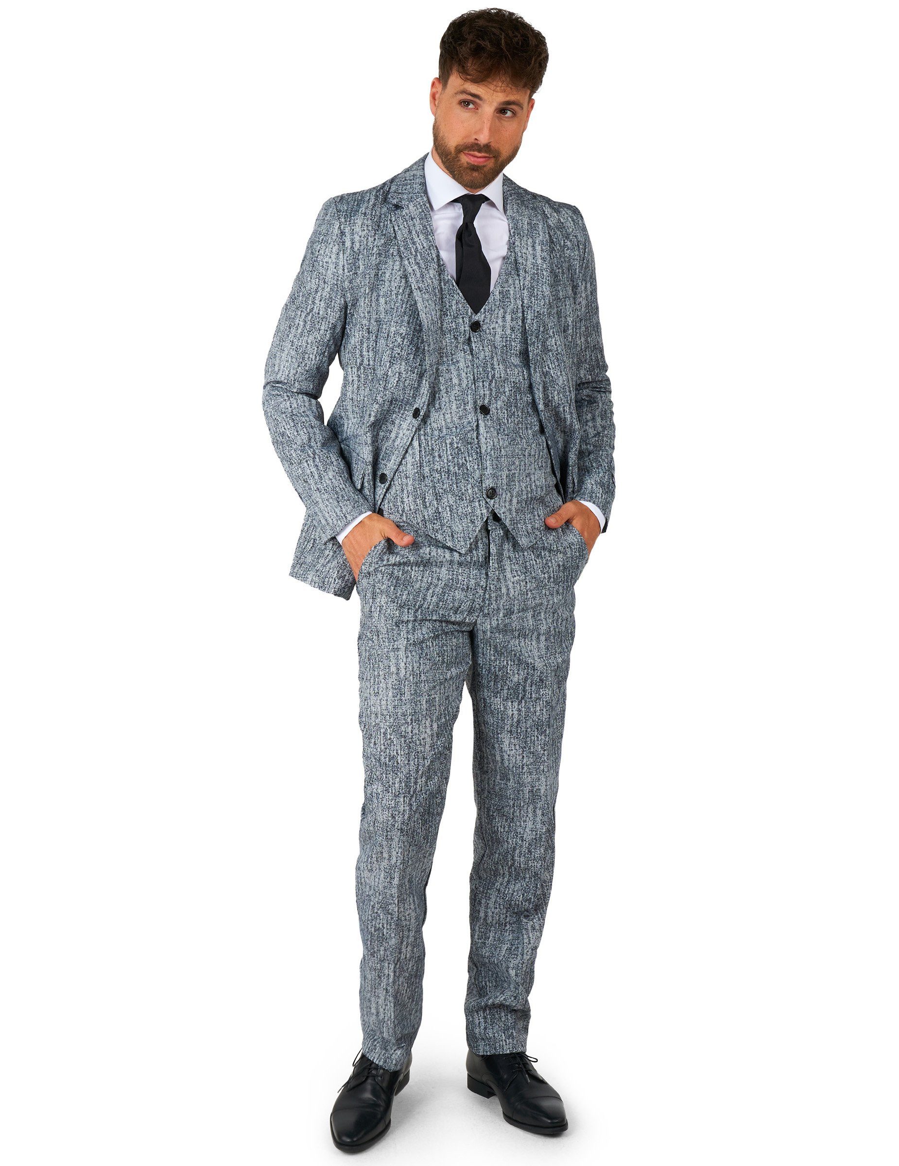 Opposuits Kostüm Offizielles 20er-Jahre Herrenkostüm von Suitmeister grau-schwarz