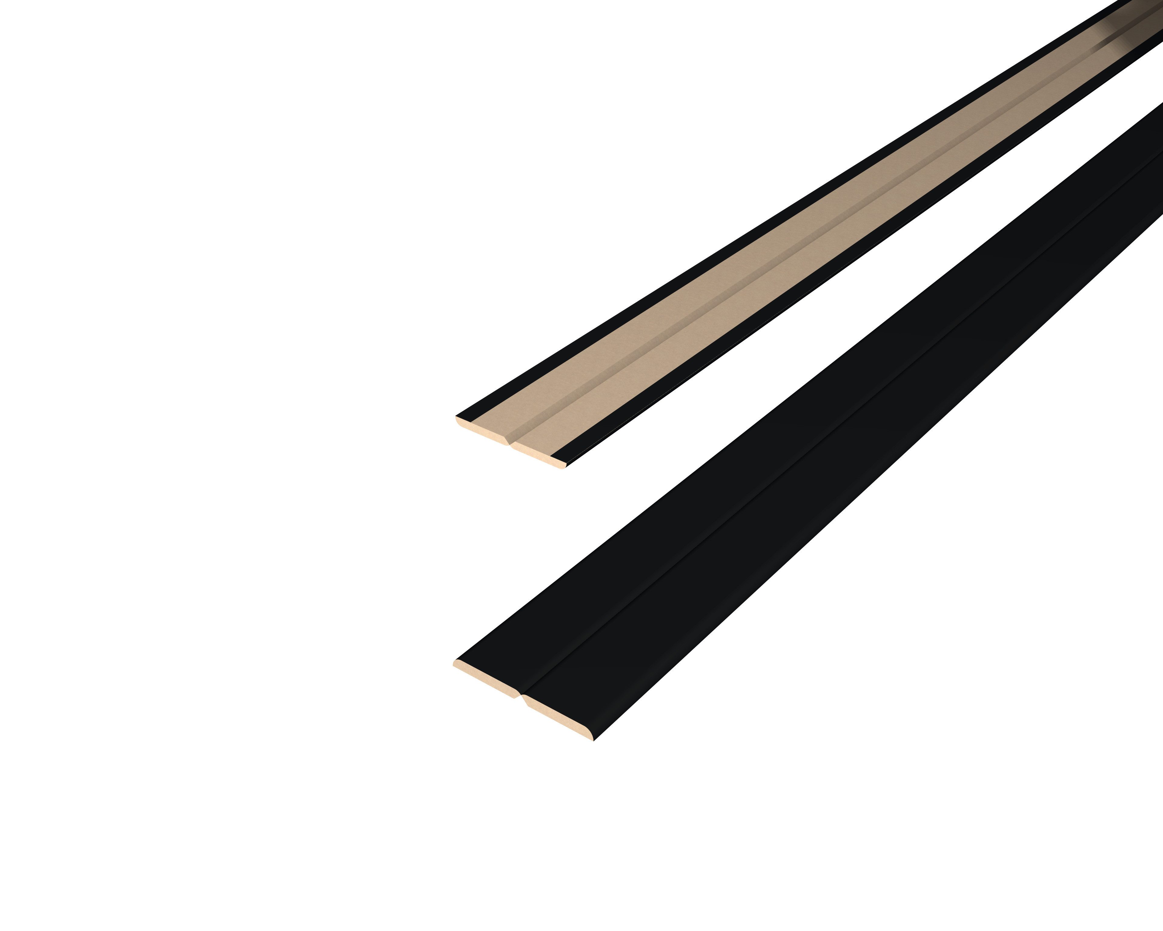 EGGER Abschlussleiste Faltleiste Decowall FL537 schwarz, Kleben, Nageln, 1-St., 2400 x 22 x 22mm