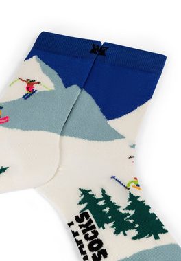 Happy Socks Basicsocken Winterwonderland Snowboard-Skiing Aus weicher Baumwolle