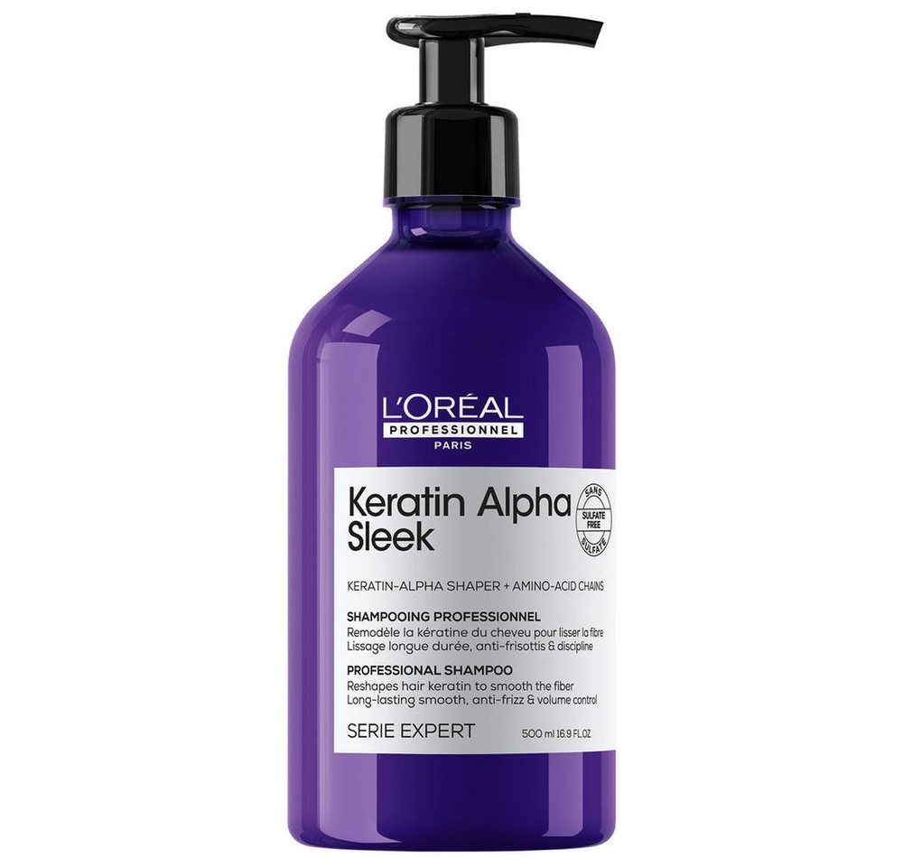L'ORÉAL PROFESSIONNEL PARIS Haarshampoo Loreal Serie Expert Absolut Keratin Alpha Sleek Shampoo 500 ml