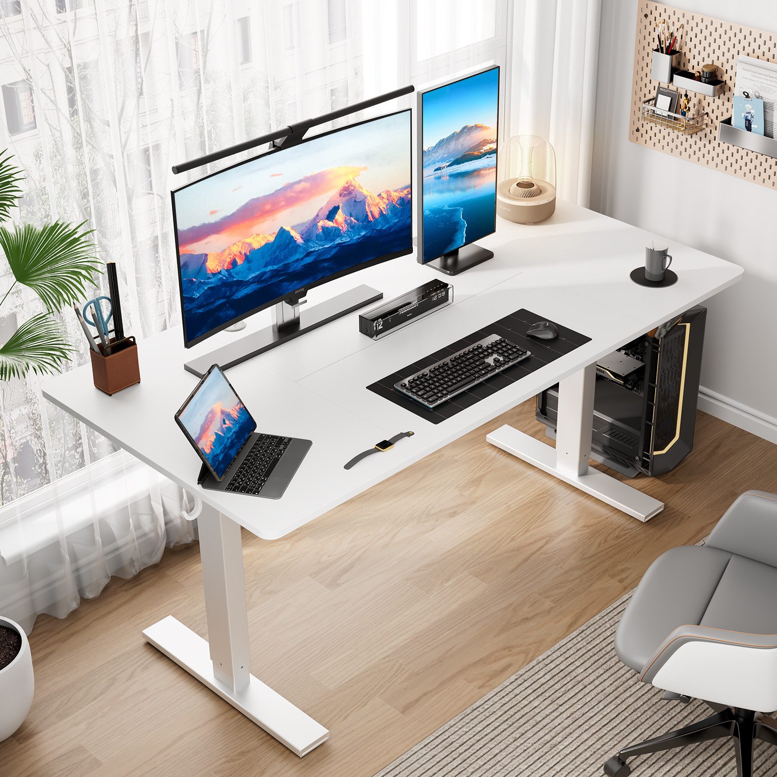 HOMAVO Schreibtisch Elektrisch Höhenverstellbar elektrischer Memory-Funktio günstig online kaufen