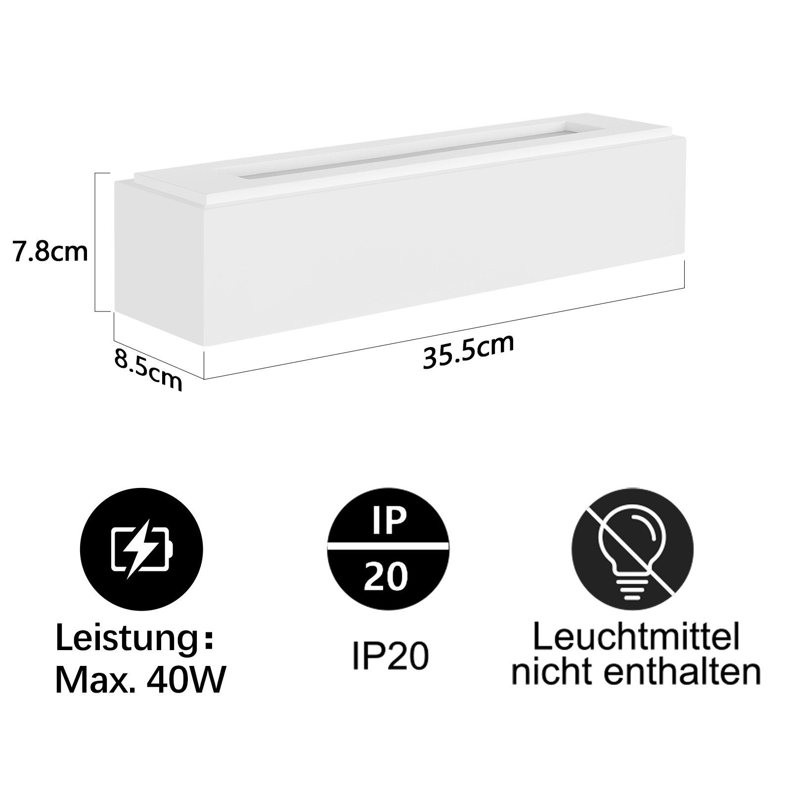 ZMH Wandleuchte Innen G9 - Modern Weiß Gipsleuchte für Schlafzimmer Treppenhaus Flur, Einfache Installation, ohne Leuchtmittel, Up und Down Flur Wandlampen für Kinderzimmer