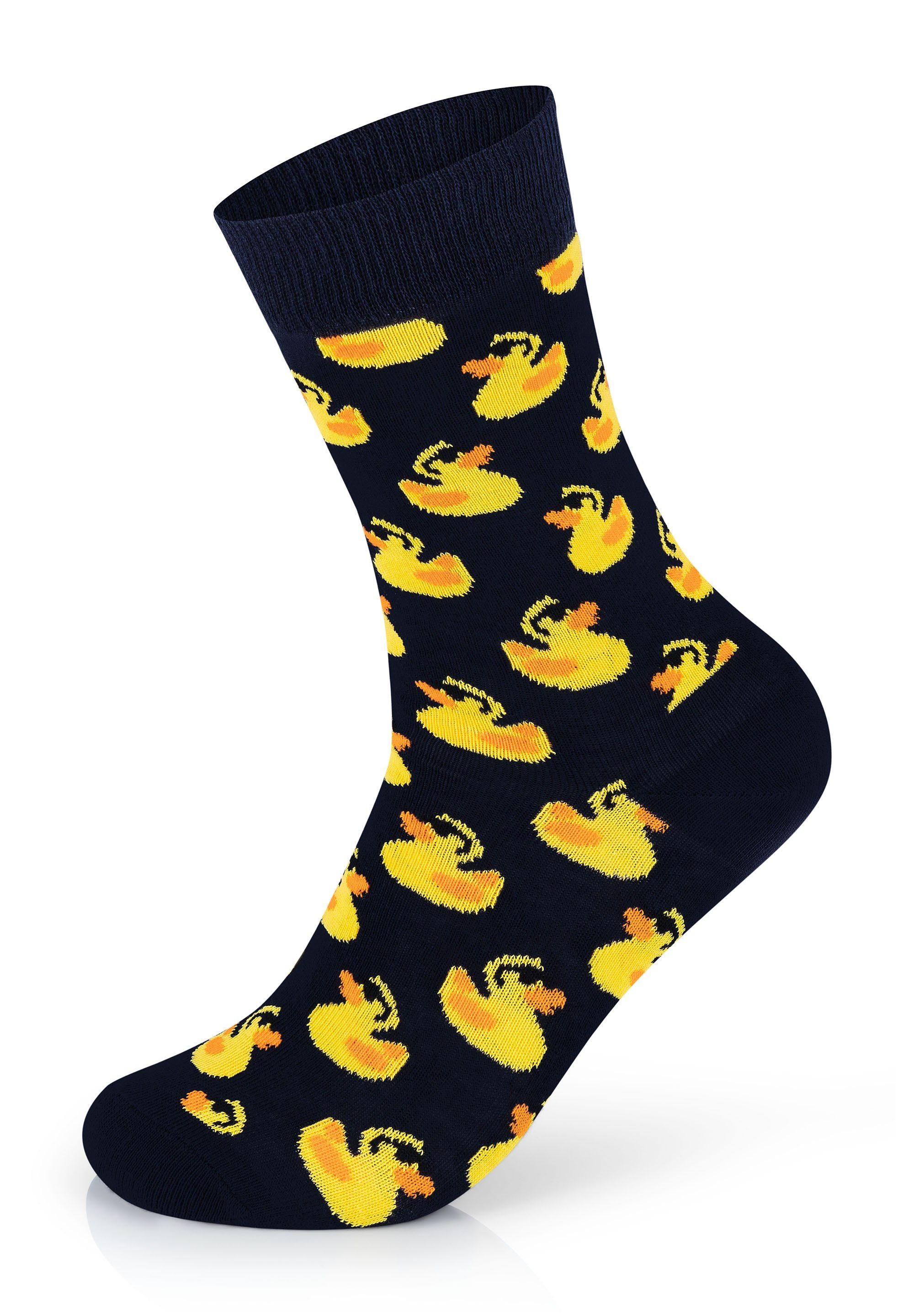 2-Pack Happy Rubber Duck gekämmte Baumwolle Basicsocken Socks