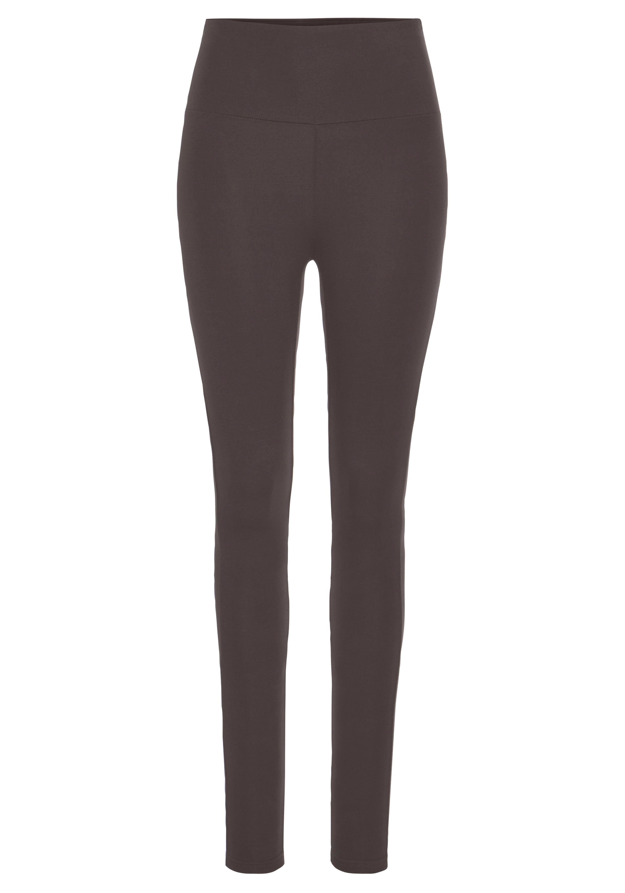 Loungewear Bündchen, breitem braun mit Leggings LASCANA