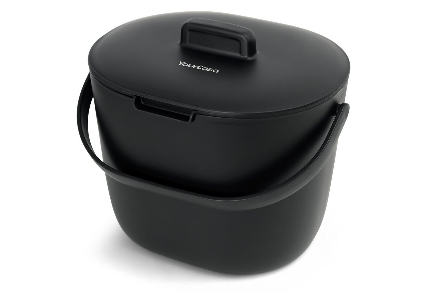 YourCasa Biomülleimer Küche 6L für alltäglichen Biomüll Spülmaschinenfest mit Sieb, Spülmaschinenfest, 6L Fassungsvermögen