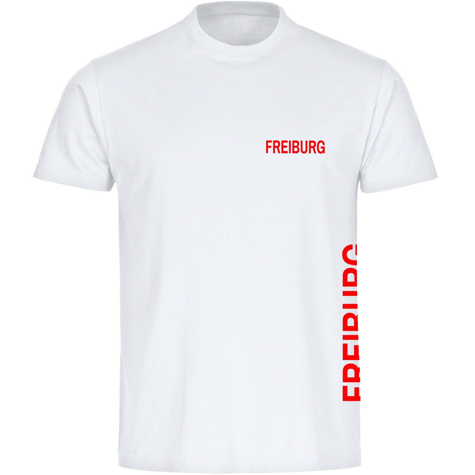 multifanshop T-Shirt Herren Freiburg - Brust & Seite - Männer