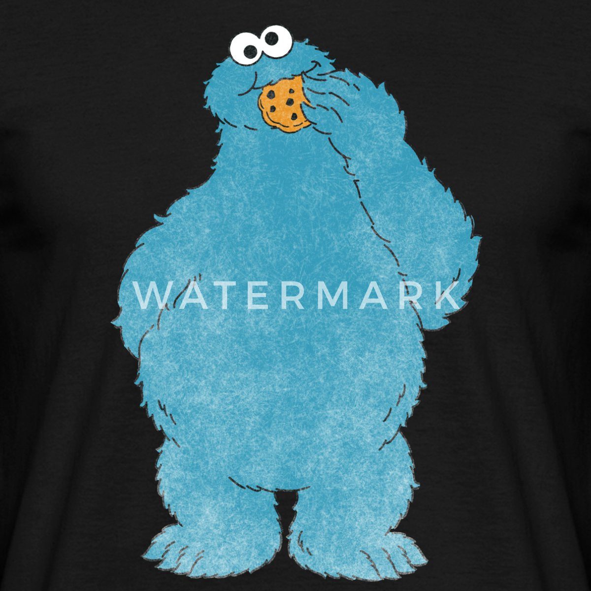 Spreadshirt T-Shirt Sesamstraße Krümelmonster Naschen Männer T-Shirt (1-tlg)