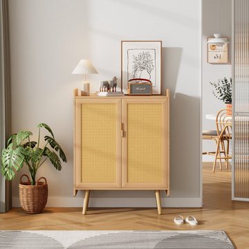 OKWISH Sideboard Kommode (mit Metallgriffen und Massivholzfüßen)