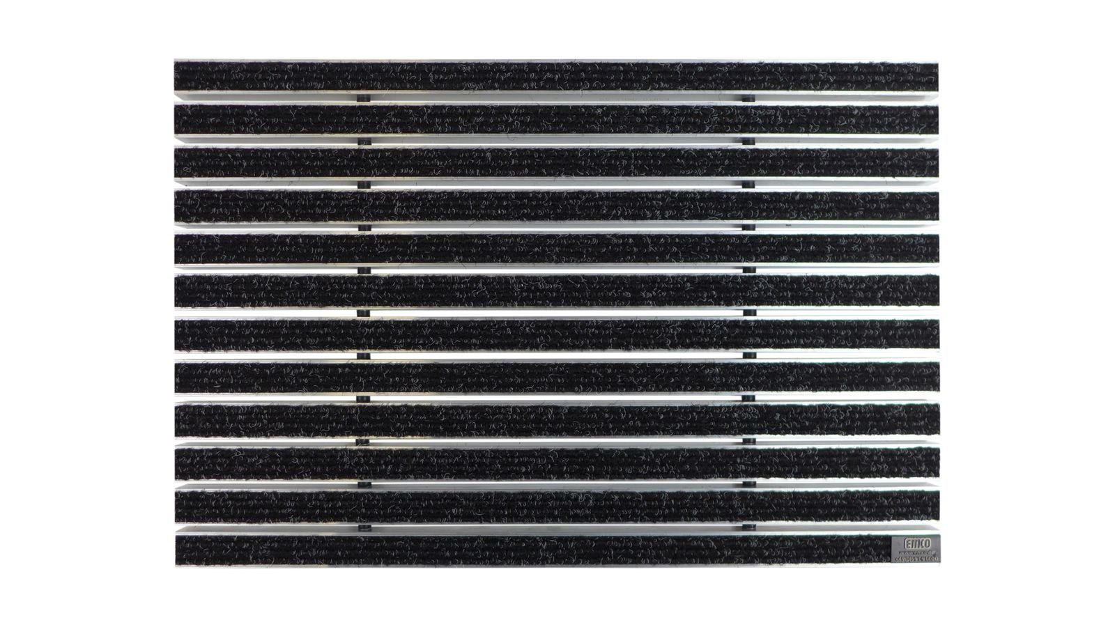 Emco Fußmatte Eingangsmatte DIPLOMAT, Rips Anthrazit, rechteckig, Höhe: 12 mm, Größe: 600x400 mm, für Innen- und überdachten Außenbereich