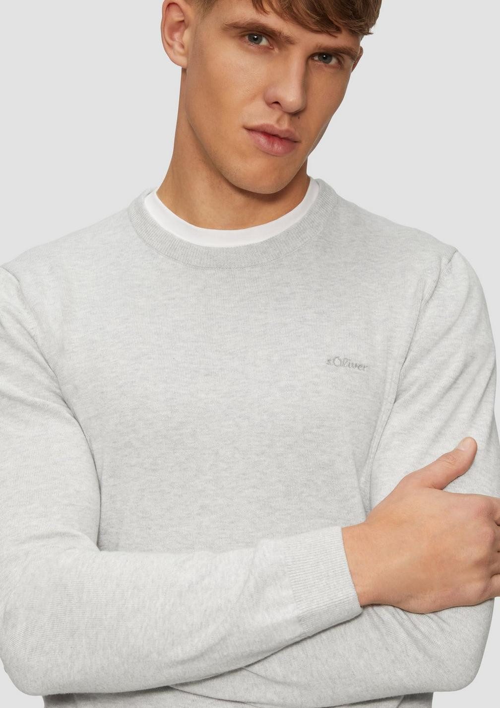 s.Oliver Rundhalspullover Casual (1-tlg) Rundhals. langarm, Logo-Stickerei günstig online kaufen