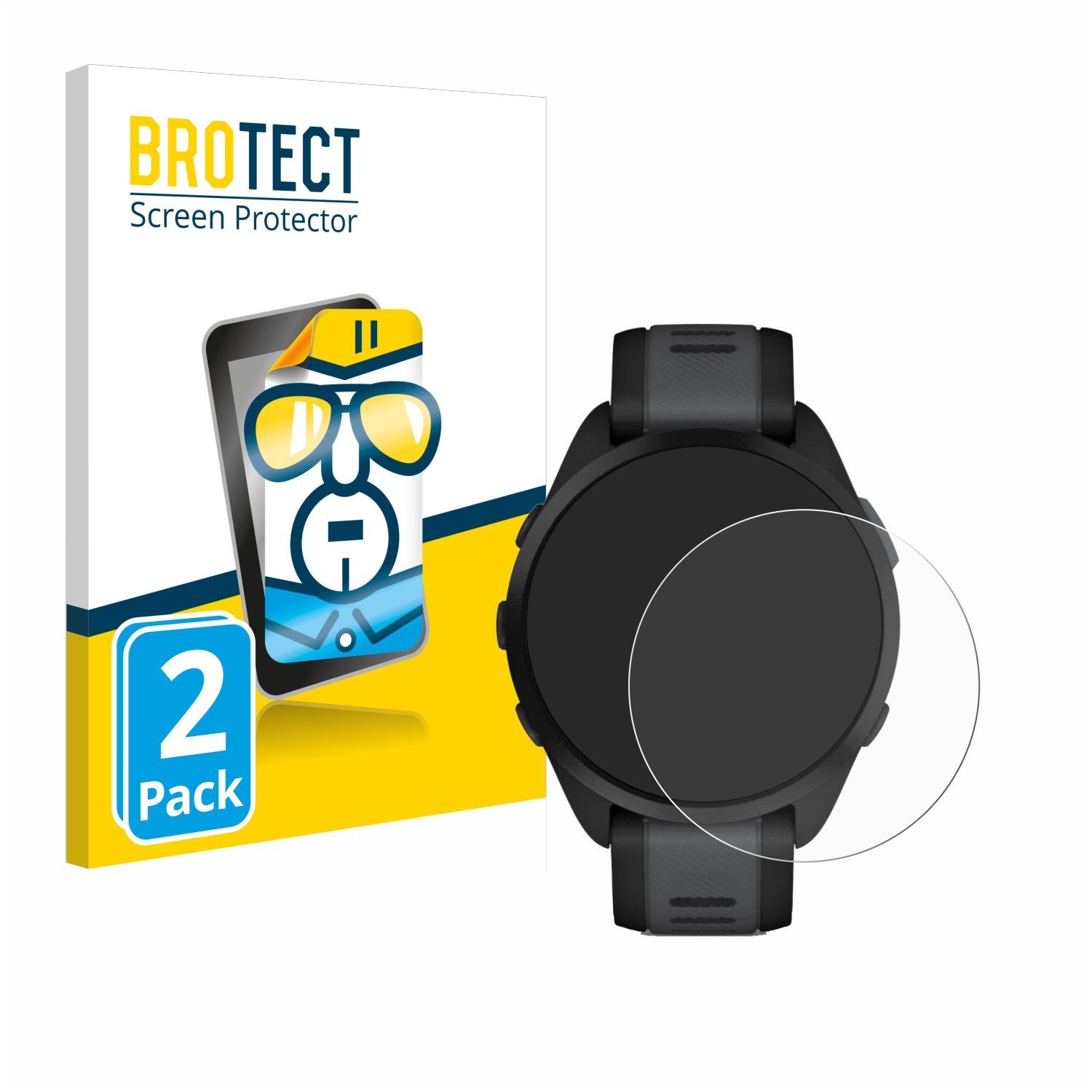 BROTECT Displayschutzfolie Schutzfolie für Garmin Forerunner 165, 2 Stück, Displayschutz Schutz Folie Klar Transparent
