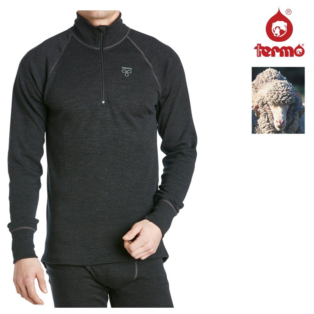 Termozeta Funktionsshirt TERMO - Light Merino Herren Zip Wool 2.0 - Longshirt Turtle-neck