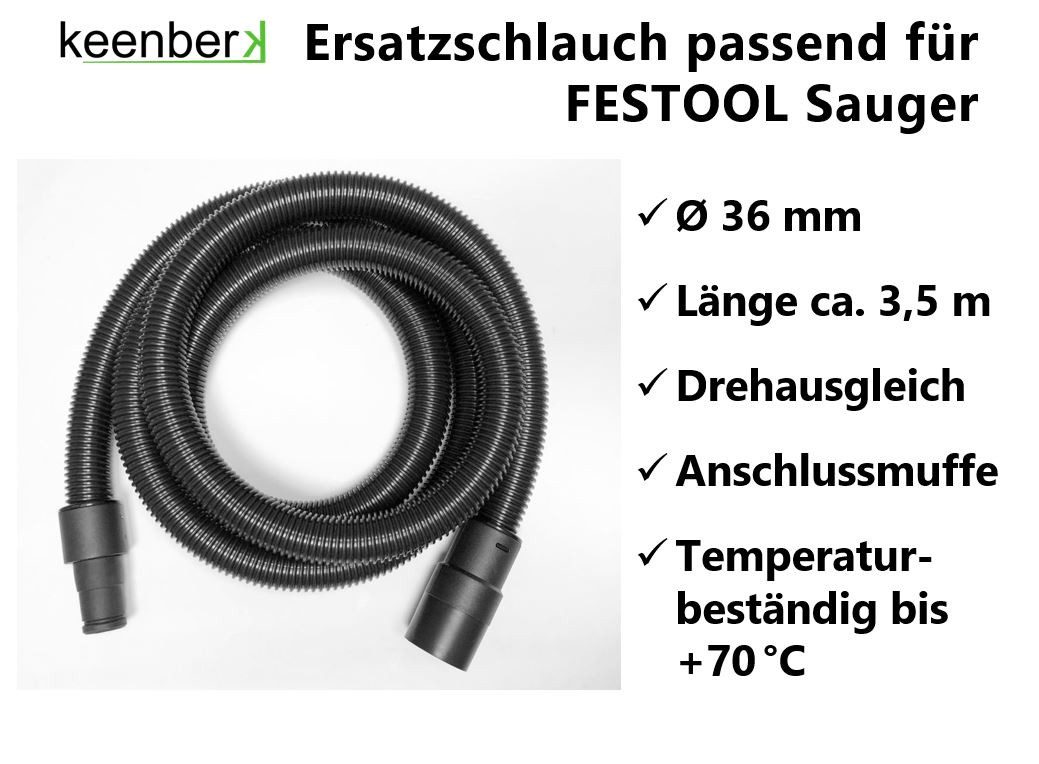 keenberk Saugschlauch Saugschlauch Ersatzschlauch für FESTOOL 452881 - Durchmesser 36 cm