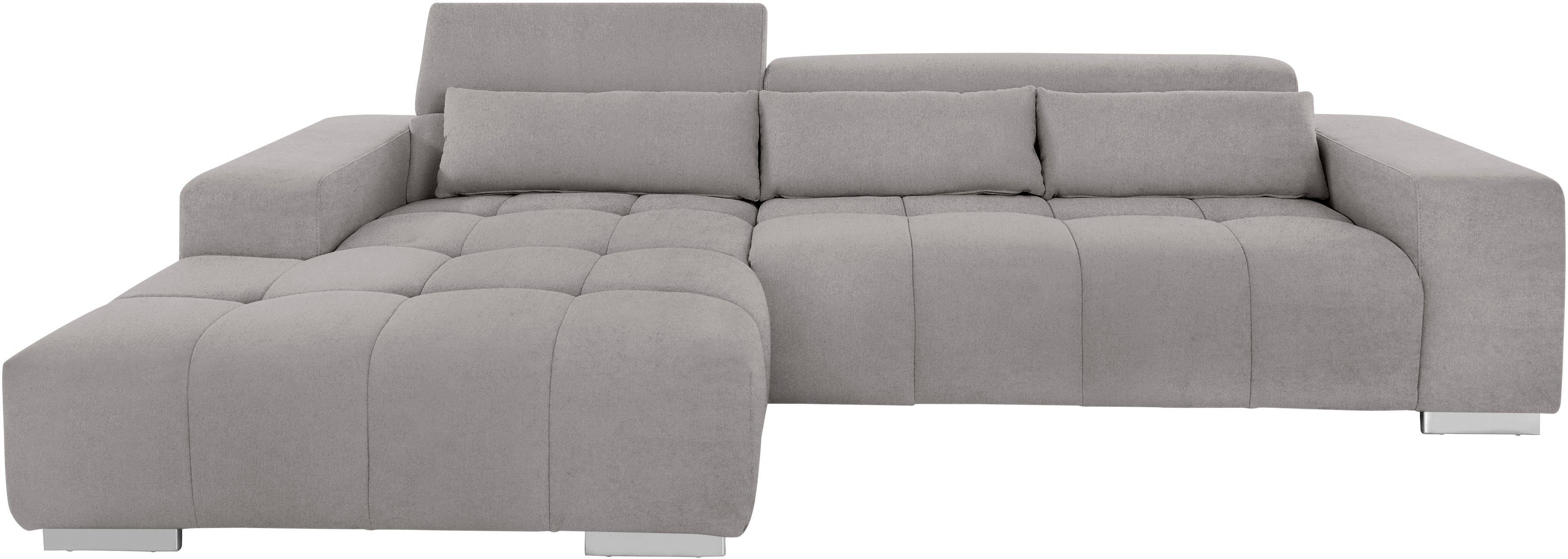 COTTA Ecksofa "Orion L-Form", mit Kopfteilverstellung & 3 Nierenkissen günstig online kaufen