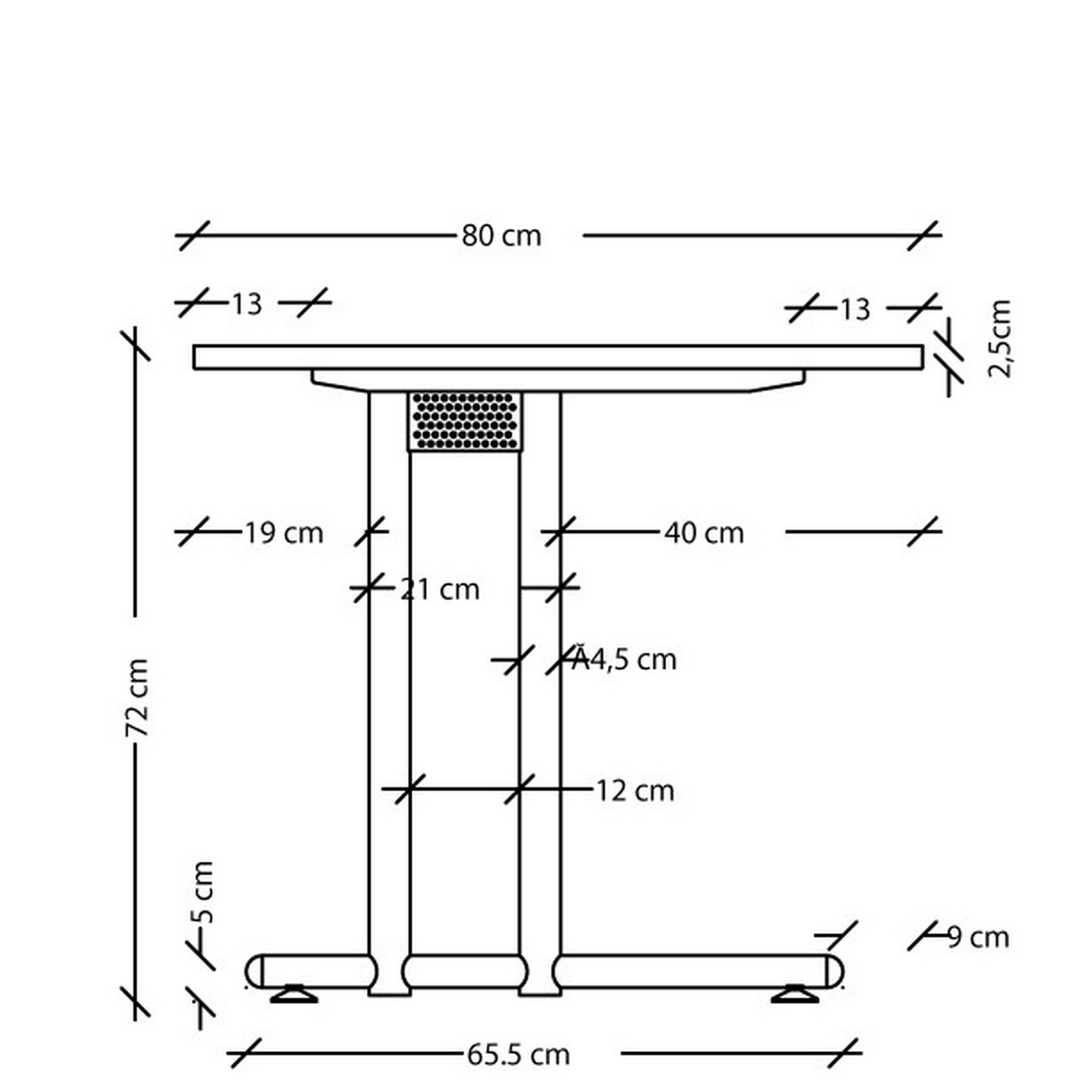 bümö Schreibtisch Schreibtisch Serie-N, Dekor: 80 cm x Grau - 80 Quadrat