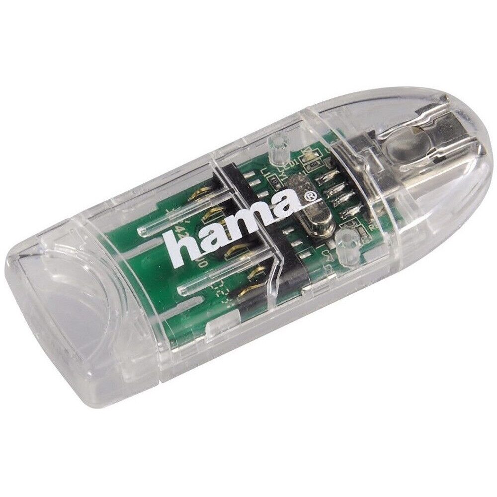 Hama Hama SD/MICROSD 8 in 1 Kartenleser transparent externer Speicher (8 in 1 GB, Hot swapping für schnellen Datenaustausch)