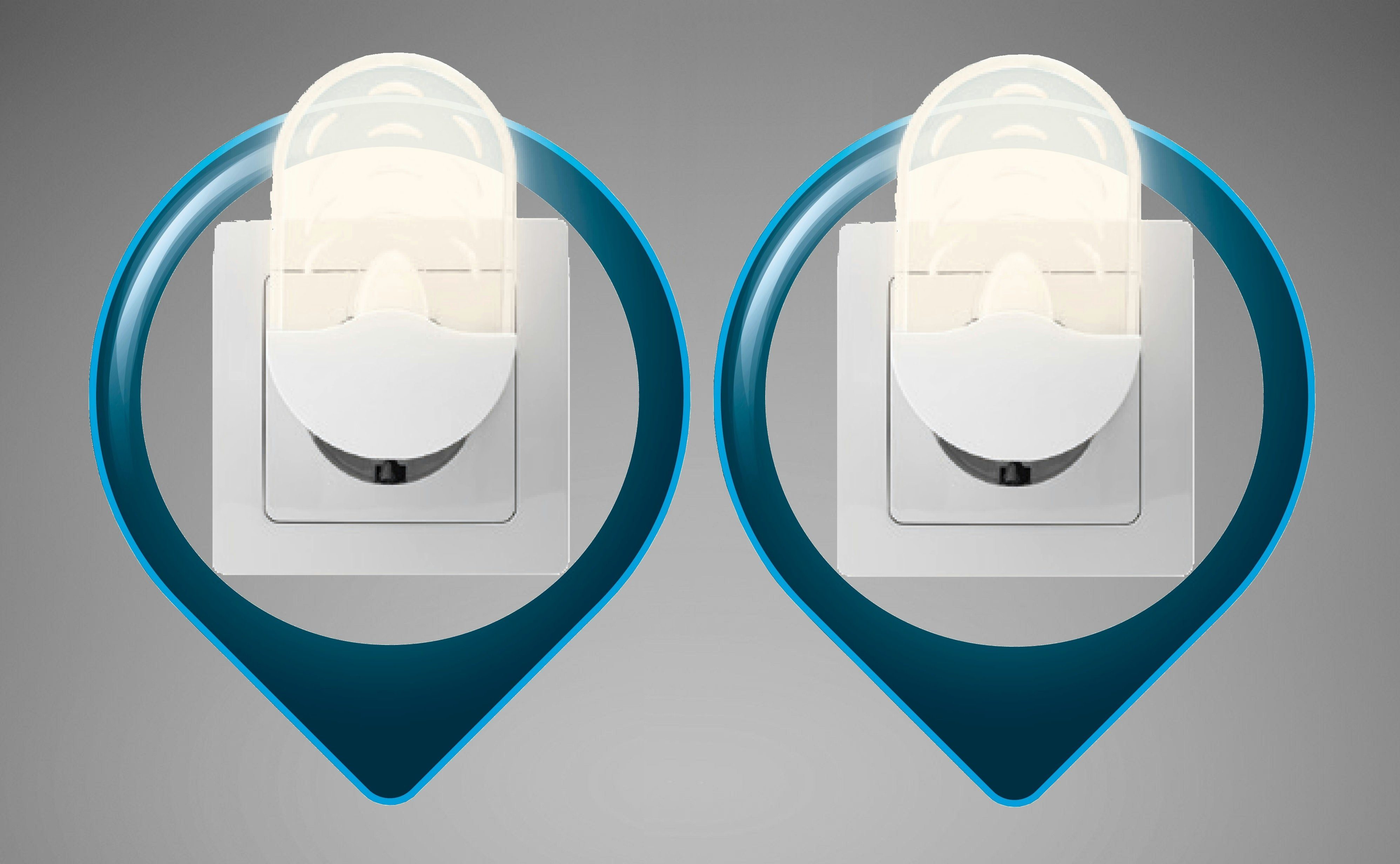 TRANGO LED Nachtlicht, Helligkeitssensor, 2er Pack 11-26O LED Steckerlicht günstig online kaufen