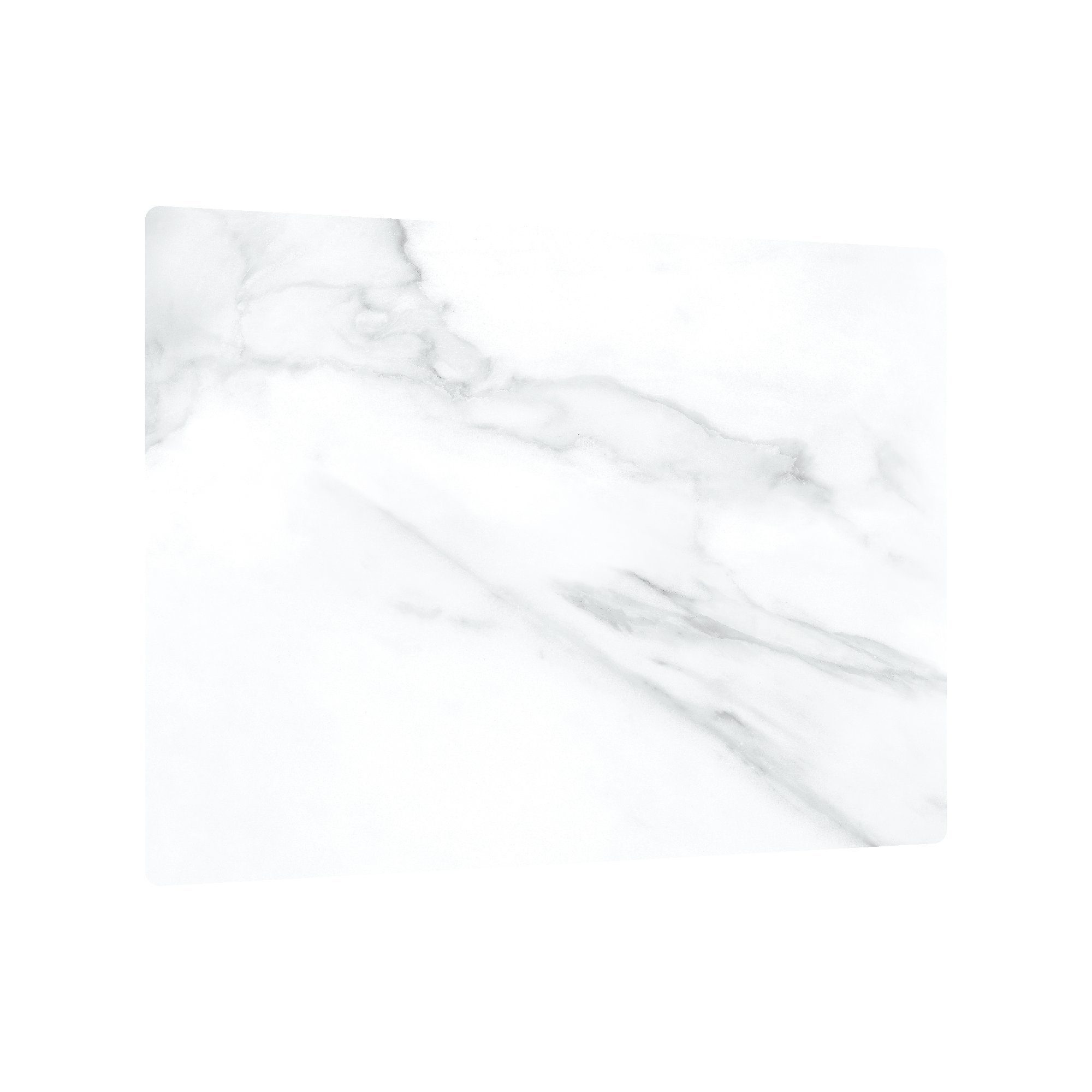 ALLboards Schneidebrett Glas Herdabdeckplatte Schneidebrett 52×60 cm Arbeitsplatte Weißer Marmor