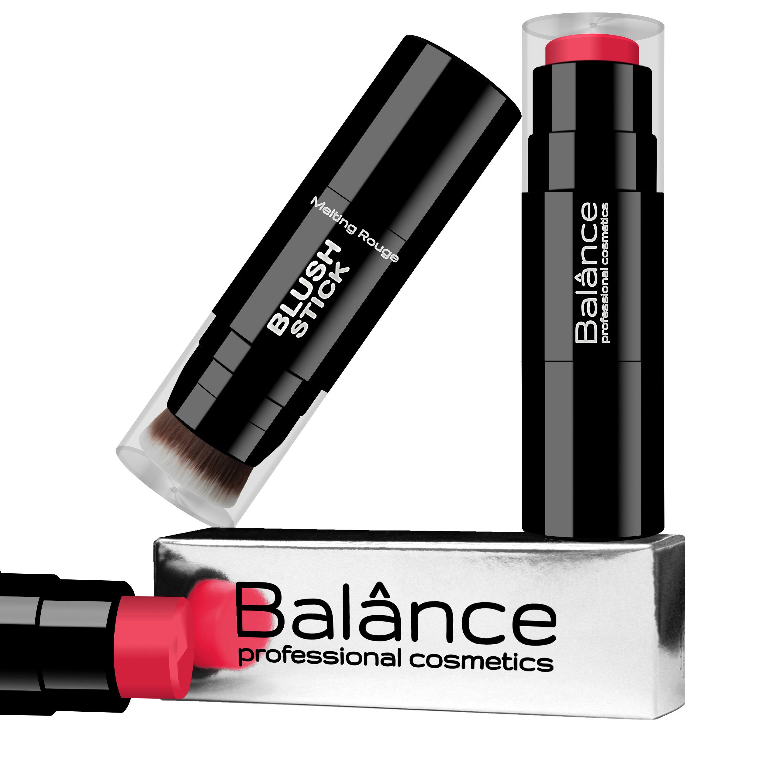 Make-up Stick Blush Stick 4 Farben Kabuki Pinsel leuchtender Teint