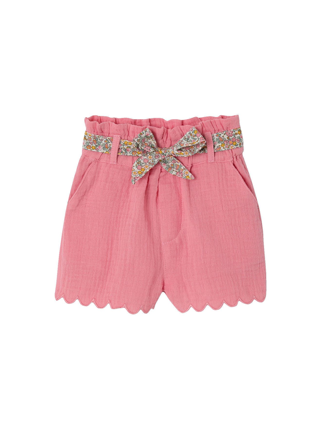 Shorts Baby Musselin-Shorts mit Blumengürtel