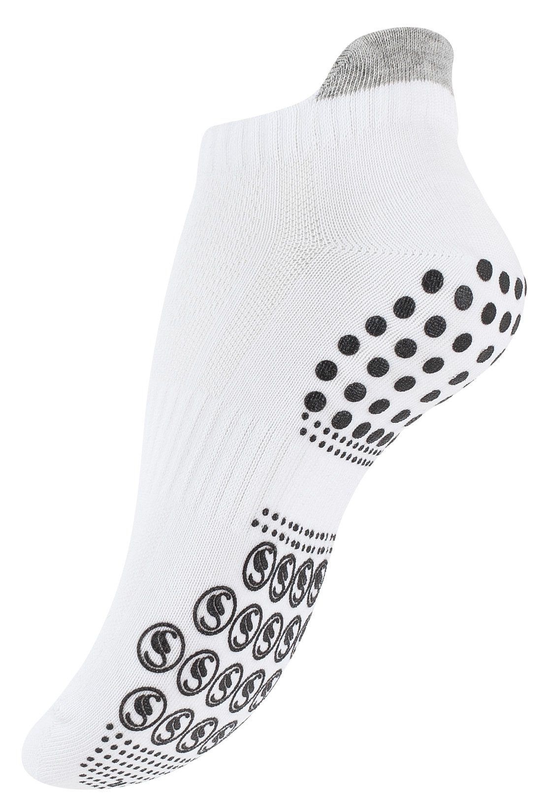 Stark Soul® Sportsocken rutschfeste Sneakersocken mit Fersenschutz und ABS - Antirutschsohle (3 Paar) für Yoga, Pilates, Trampolin