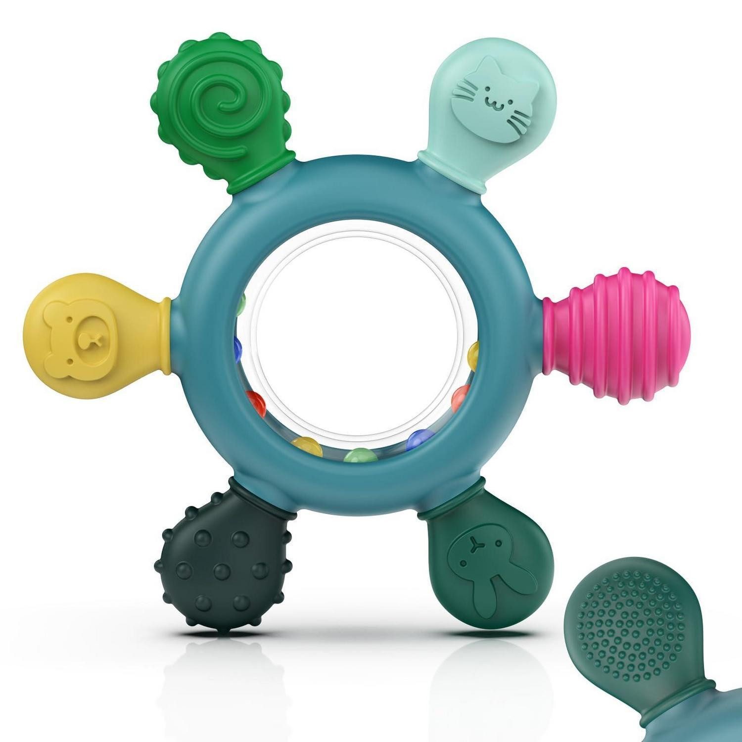 LuxusKollektion Beißring Beißring Babys Silikon Rassel Grip BPAfrei 3 12 Monate Rassel C