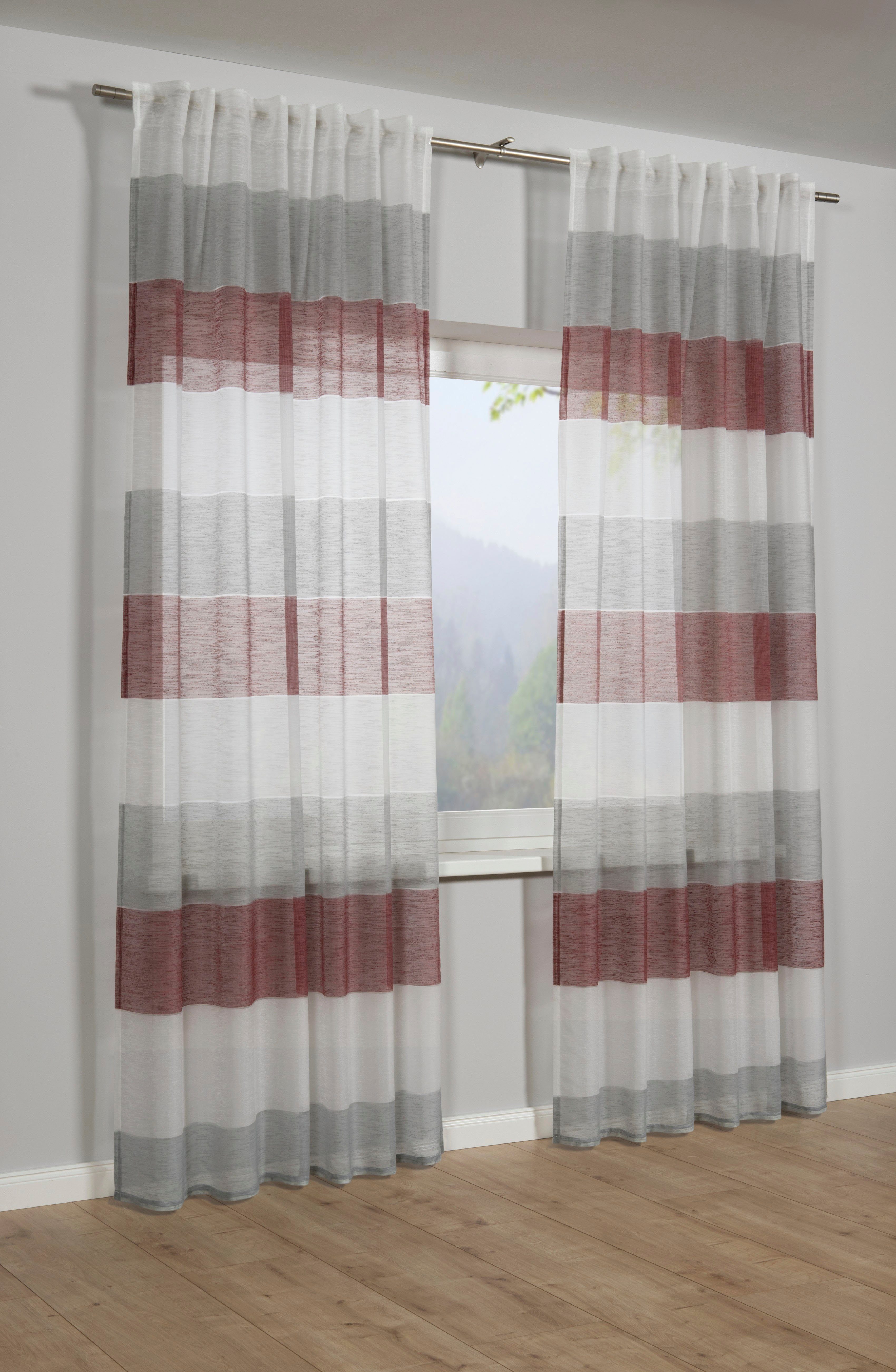 GARDINIA Gardine Schal mit Gardinenband Etamine, günstig online kaufen