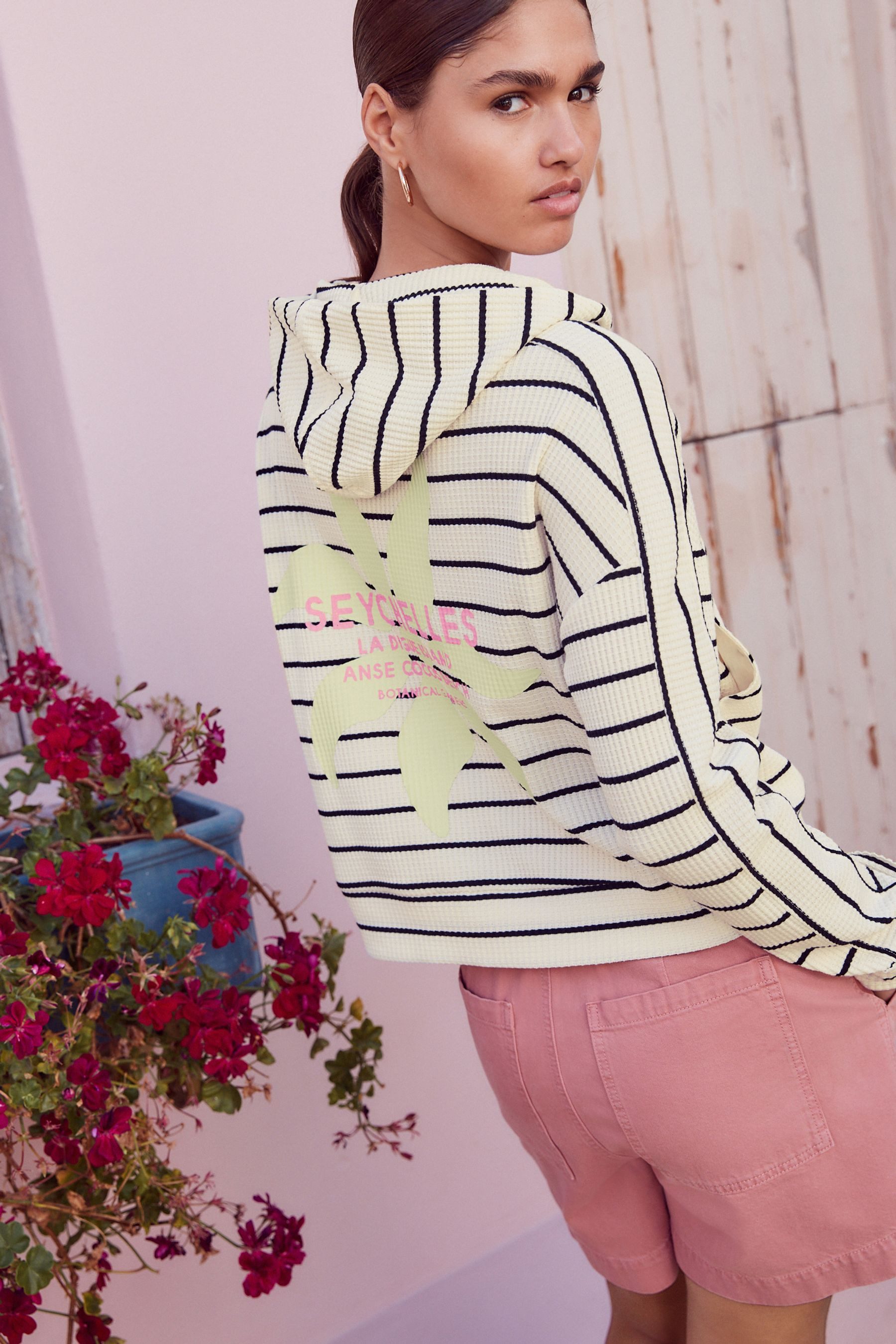 Next Kapuzenpullover Pullover mit Waffelstruktur und Reißverschluss (1-tlg) günstig online kaufen