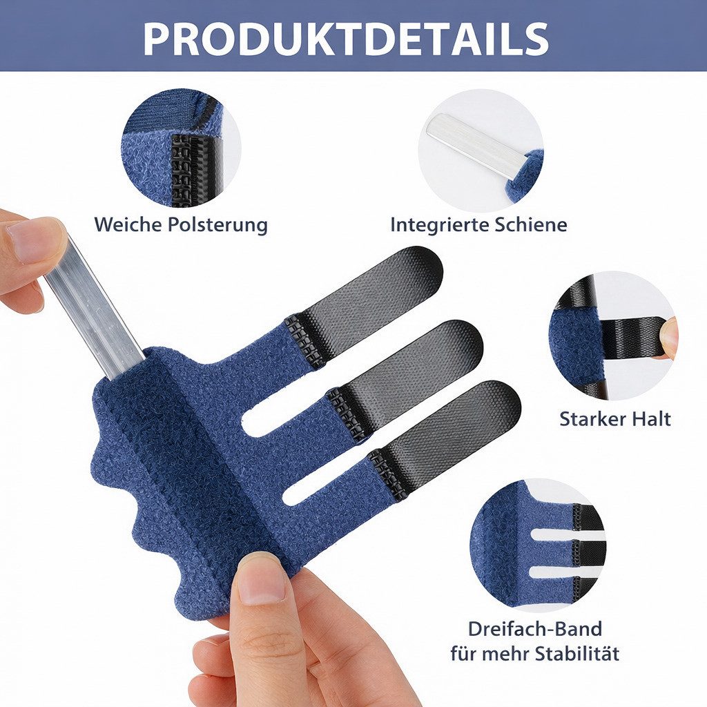 COOL-i ® Fingerbandage Verstellbare Fingerschiene mit Aluminiumstreifen,2 Stück, Fingerstütze zur Ruhigstellung, atmungsaktiv, Universalgröße