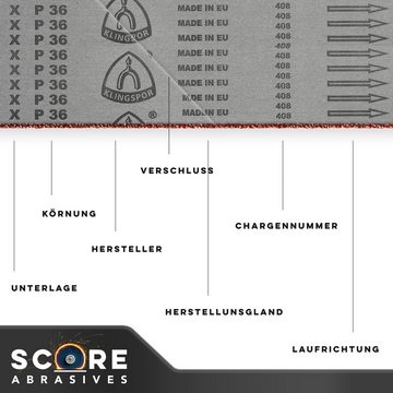 Klingspor Schleifpapier Schleifbänder LS307X / LS309X 40x760 mm Korn 100, (10 St)