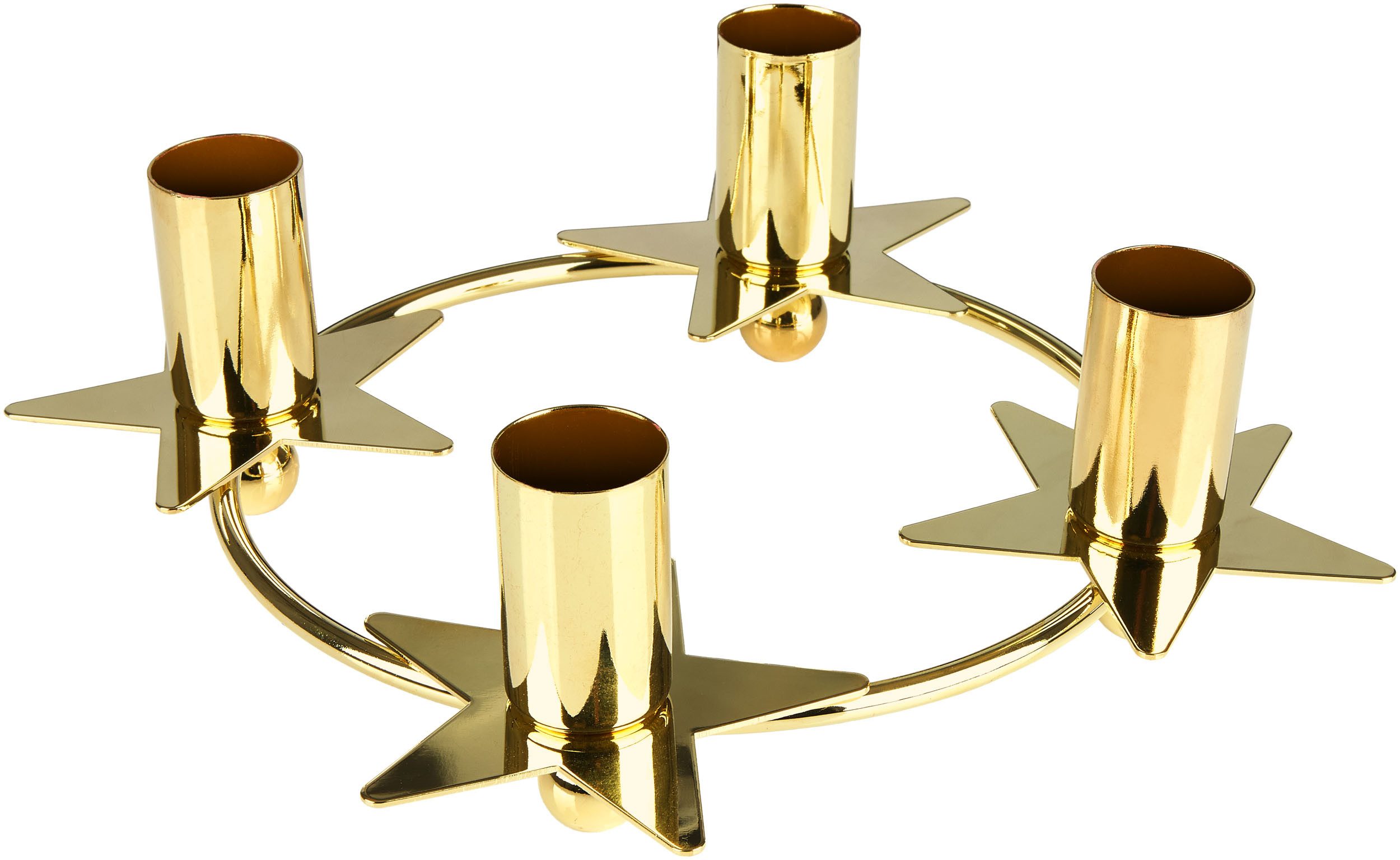 BRUBAKER Kerzenständer Kerzenhalter für 4 Kerzen Silber - 22 cm Adventskran günstig online kaufen