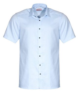 MARVELIS Businesshemd Kurzarmhemd - Modern Fit - Einfarbig - Hellblau