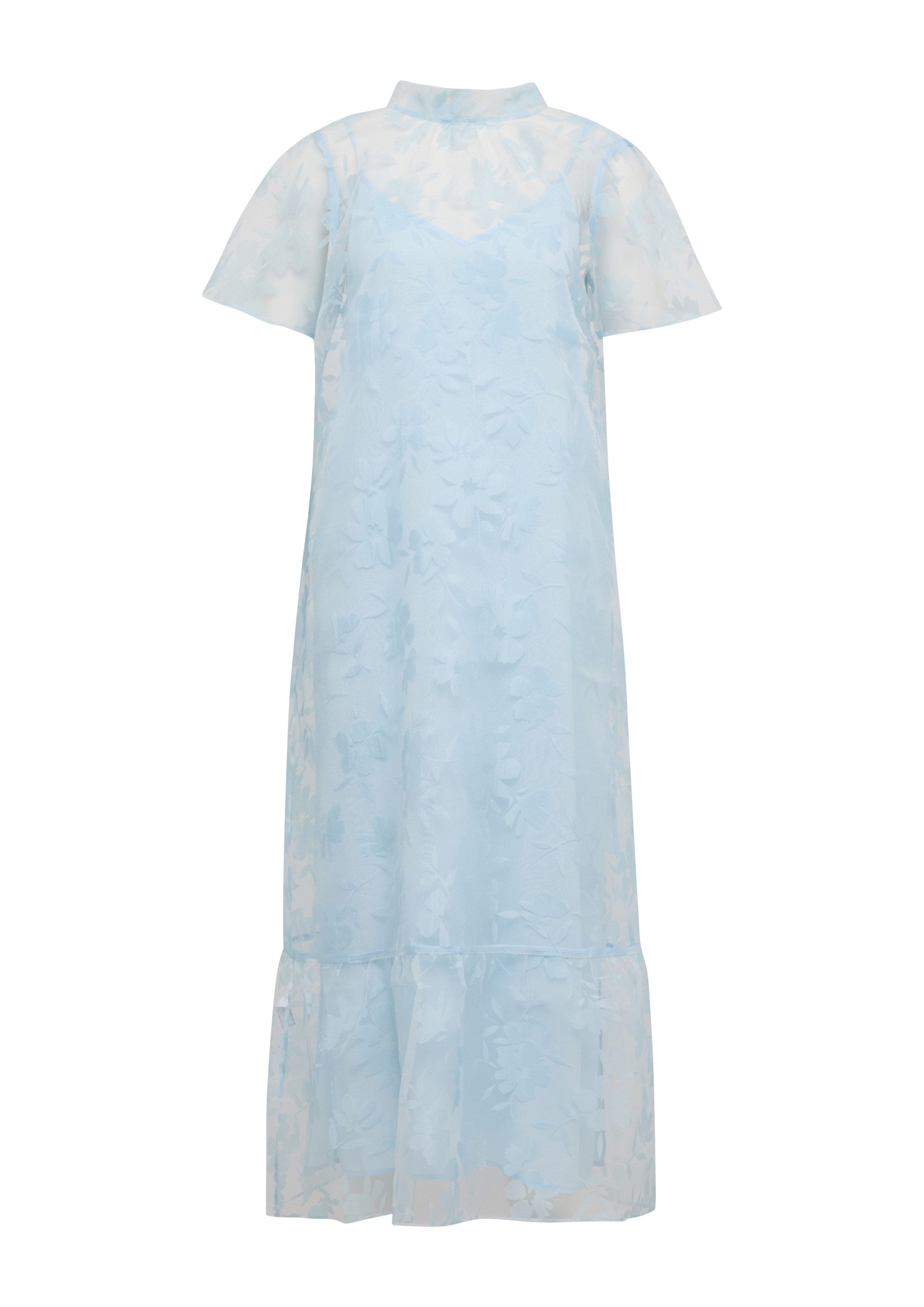 comma Maxikleid Kleid Luftiges Organza-Kleid mit herausnehmbarem Unterkleid günstig online kaufen