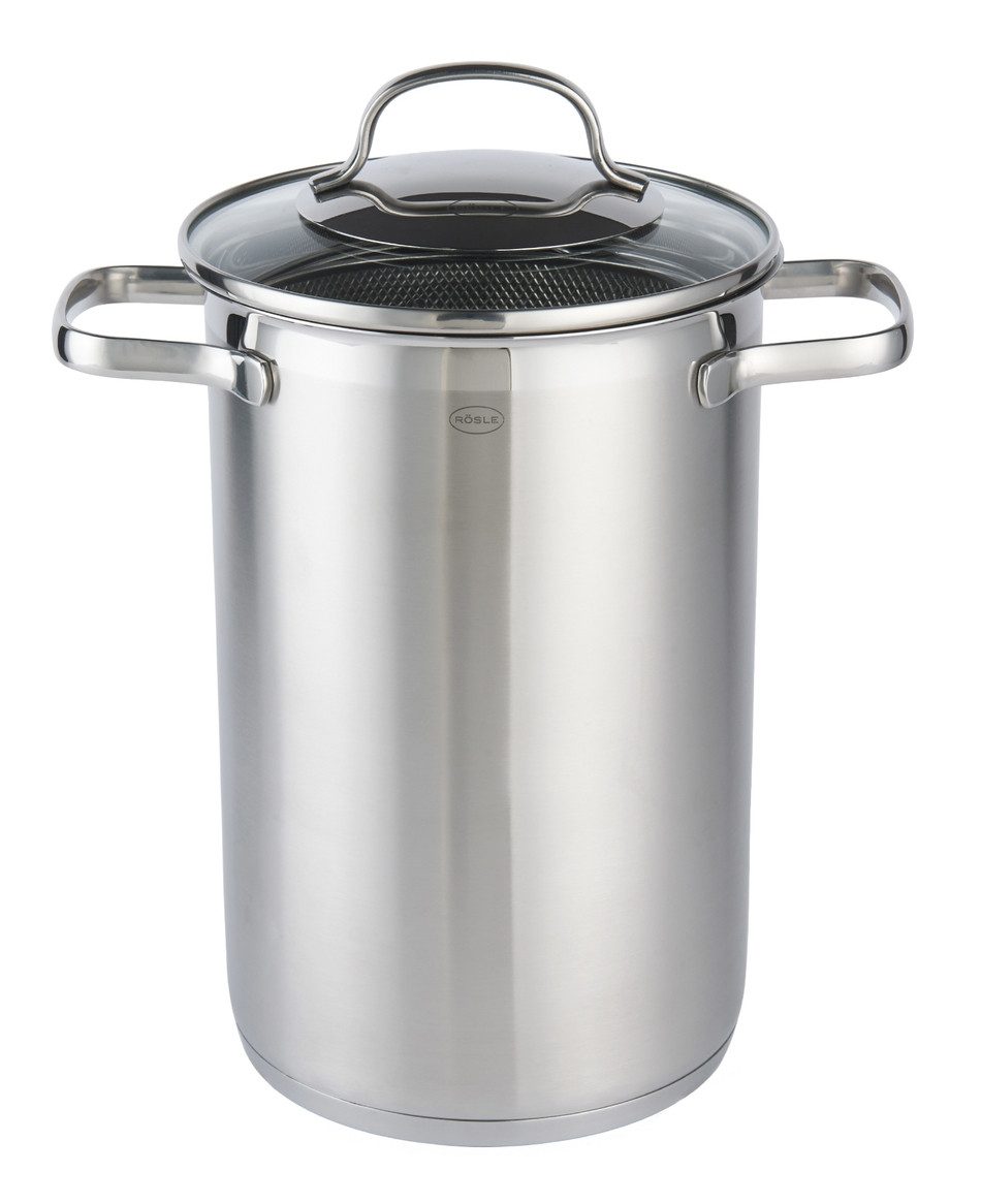 RÖSLE Kochtopf ELEGANCE Spargeltopf 16 cm (13198), Edelstahl 18/10, Spargel- und Pastatopf ELEGANCE Ø 16 cm