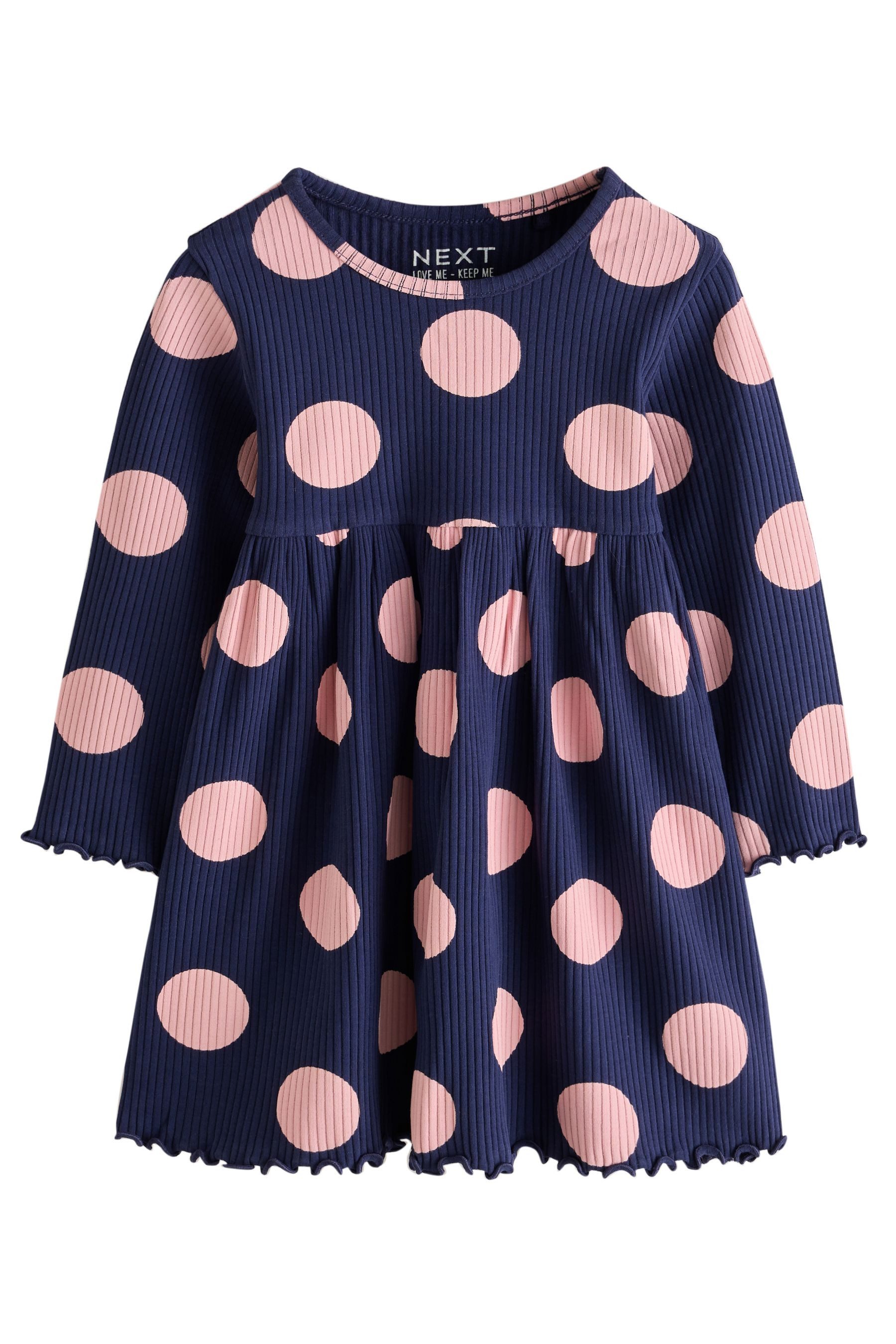 Next Shirtkleid Gerippte Kleider mit langen Ärmeln im 3er-Pack (3-tlg) – Bild 4 von 5