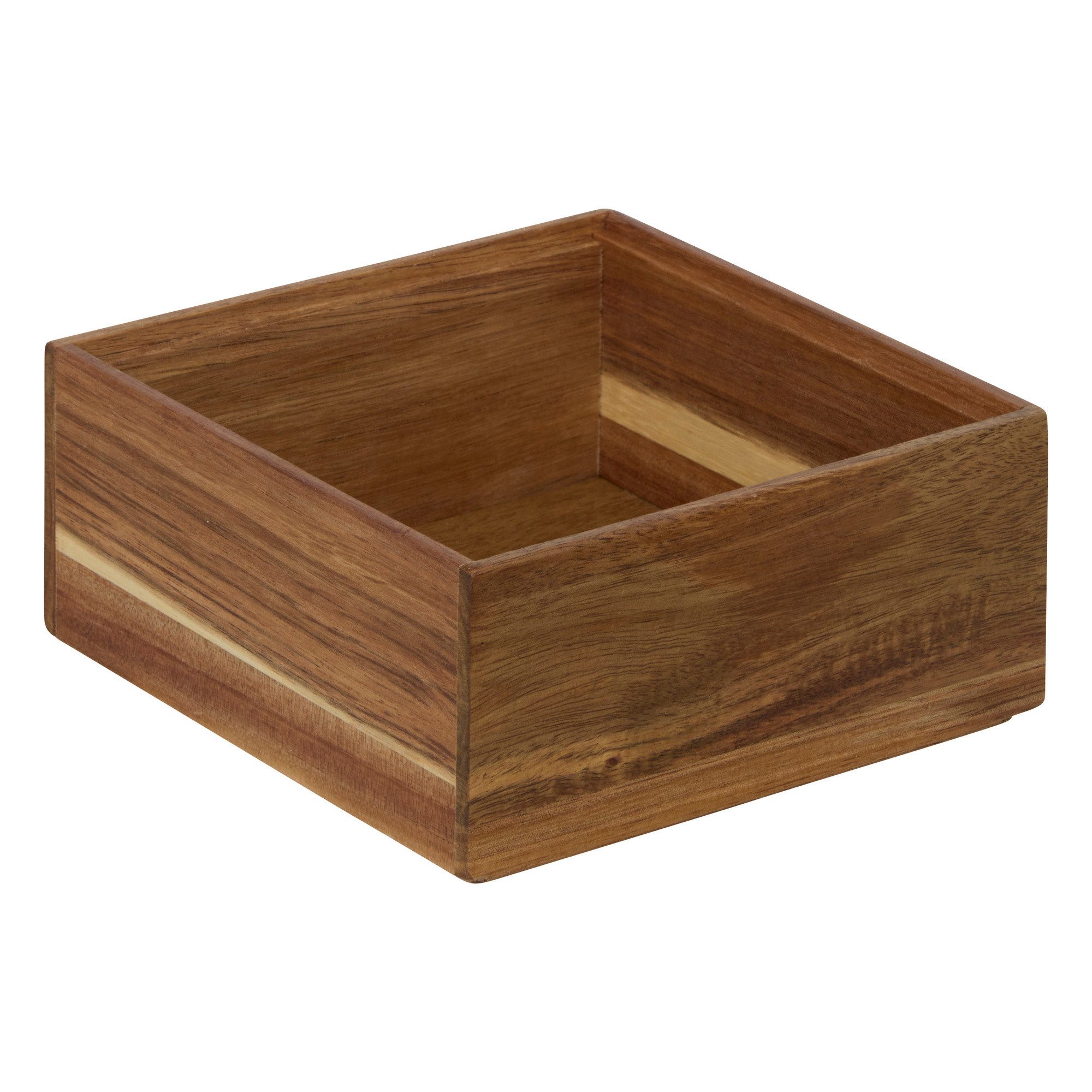 5five Simply Smart Aufbewahrungsbox Quadratischer Organizer aus Holz TIDY SMART, 15 x 15 x 7 cm
