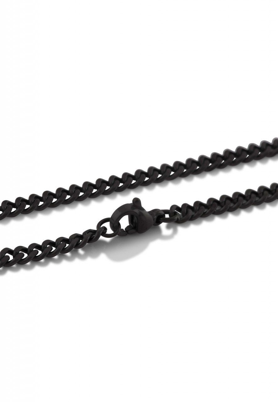 Akitsune Edelstahlkette Fibra Kette Mattschwarz - 70cm - 3mm 70 cm // 27.56 In