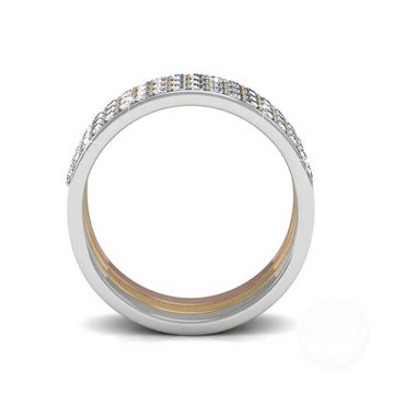 Ella Eisvogel Fingerring Dreifaltigkeitsring 3in1 rhodinierte Ringe, 54 hochwertige Kristalle