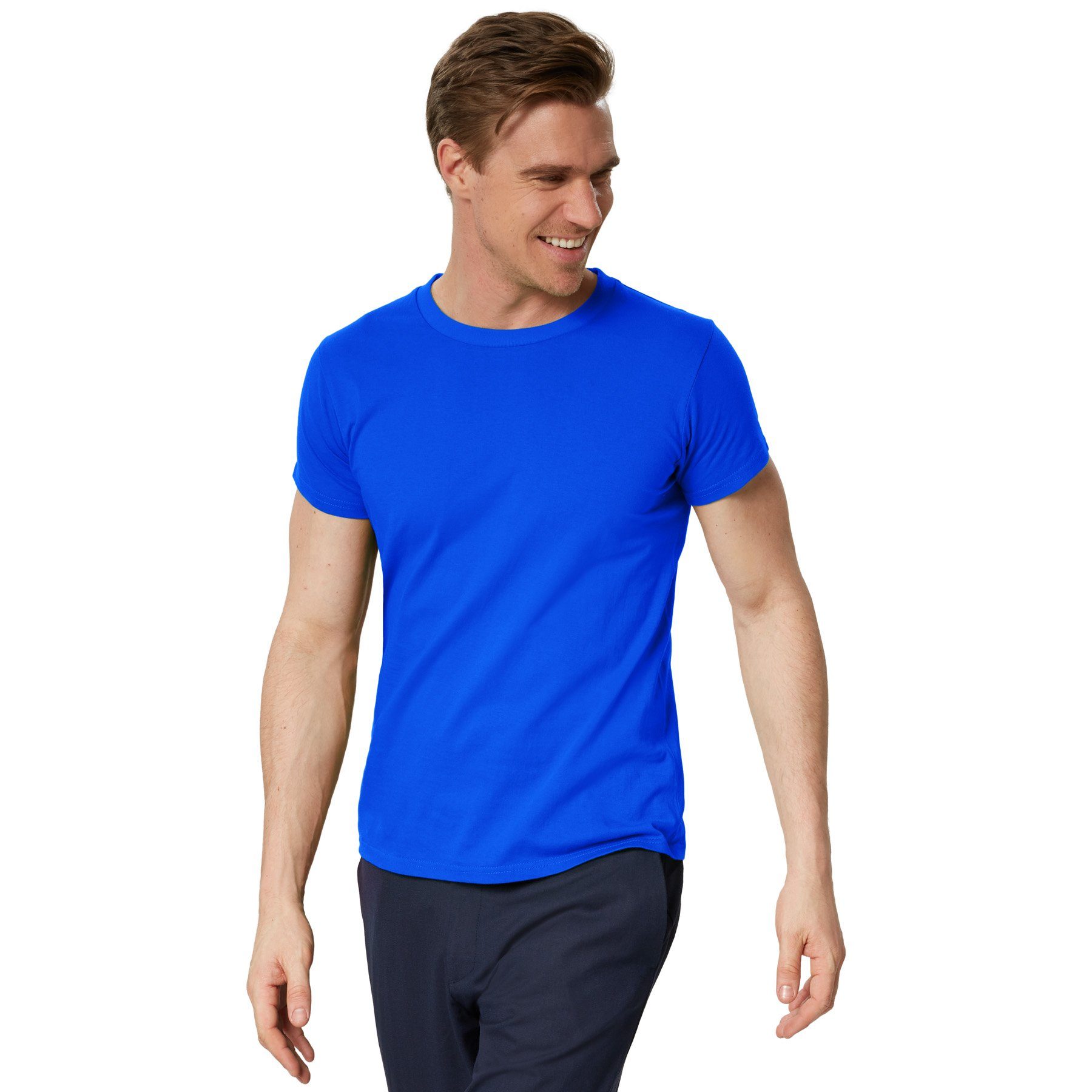 dressforfun T-Shirt blau Männer T-Shirt Rundhals