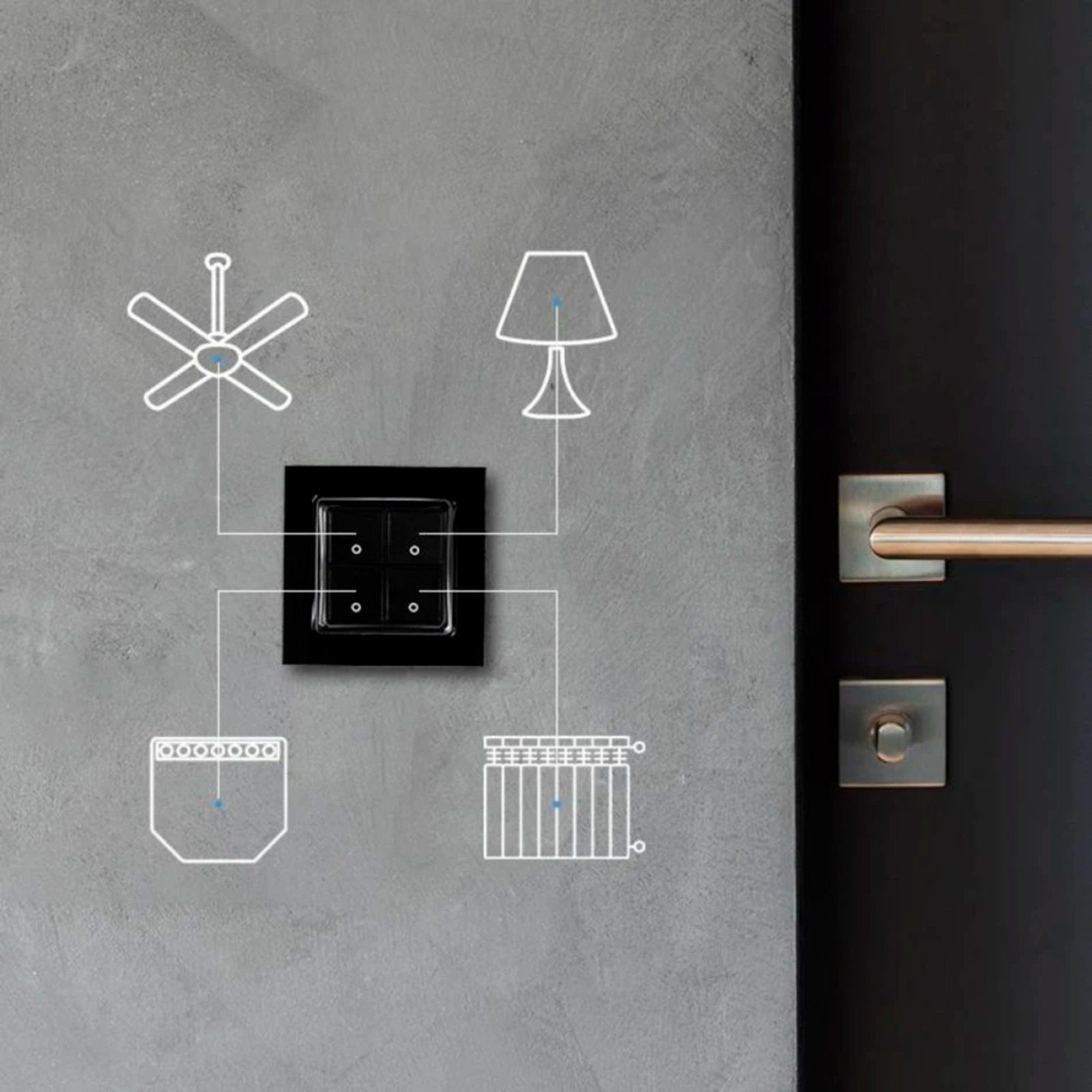 Shelly Shelly Wall Switch 4, Taster Smarter Lichtschalter