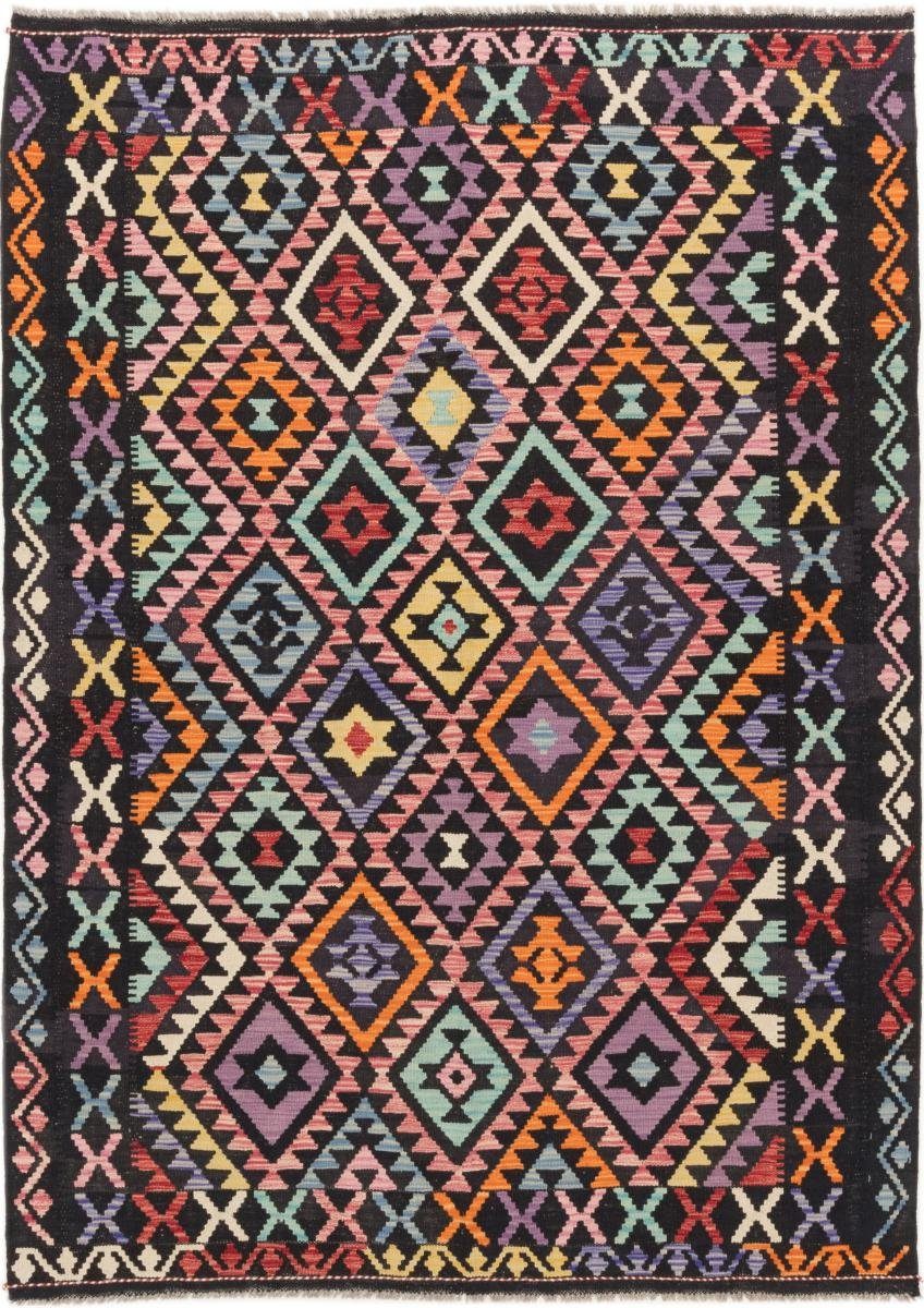 Orientteppich Kelim Afghan 165x231 Handgewebter Orientteppich, Nain Trading, rechteckig, Höhe: 3 mm