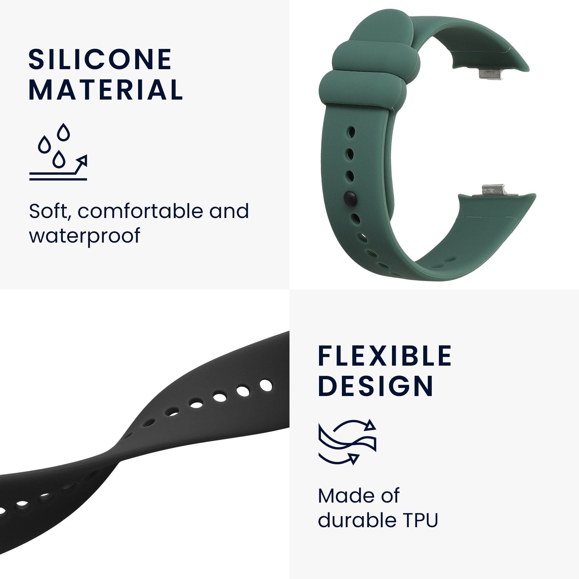 TPU Band Sportarmband Silikon 8 Set Armband Pro, Uhrenarmband Xiaomi Fitnesstracker Mi für kwmobile 2x