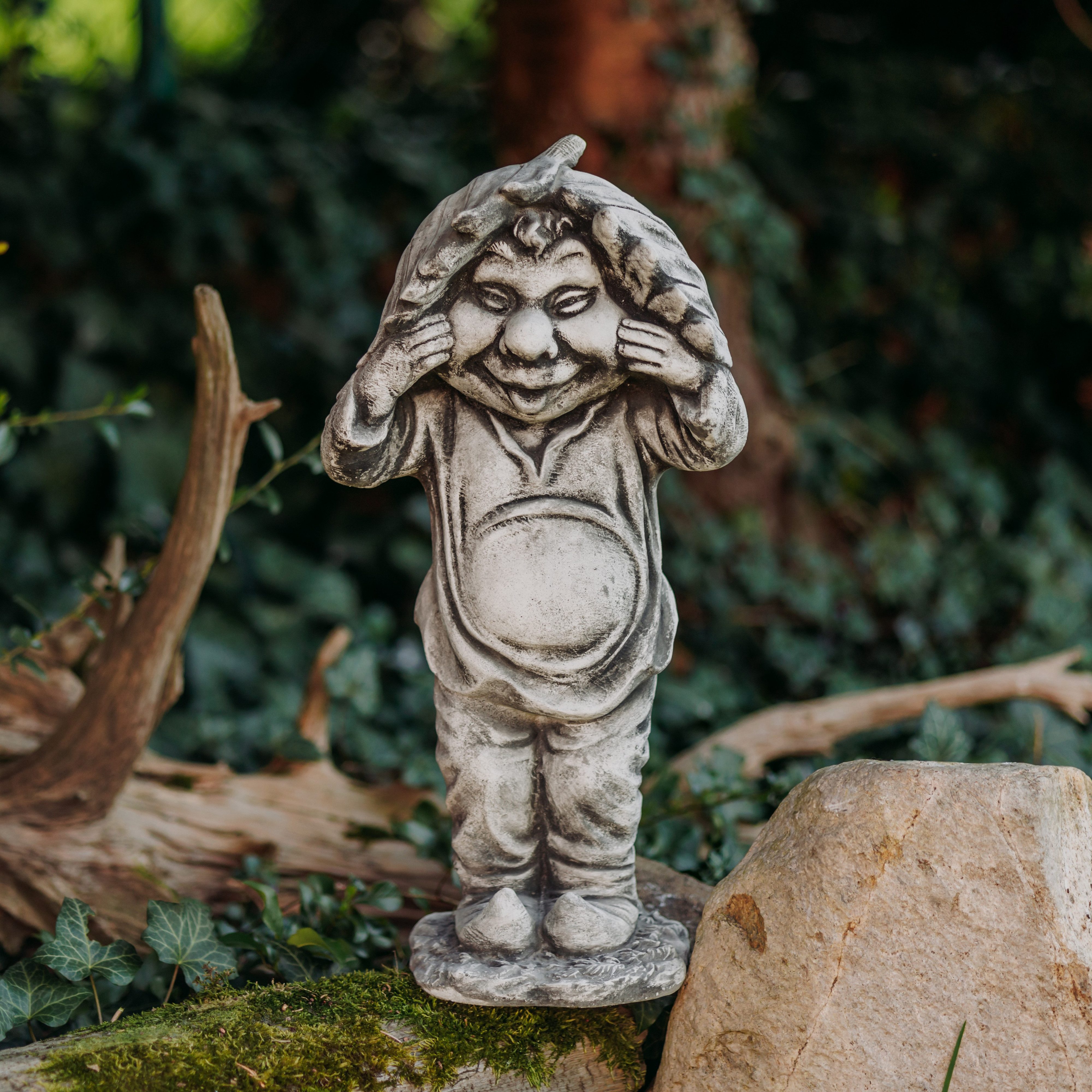 gartendekoparadies.de Gartenfigur Gnom Wichtel, Steinfigur, H. 47 cm, 12 kg, Frostsicher