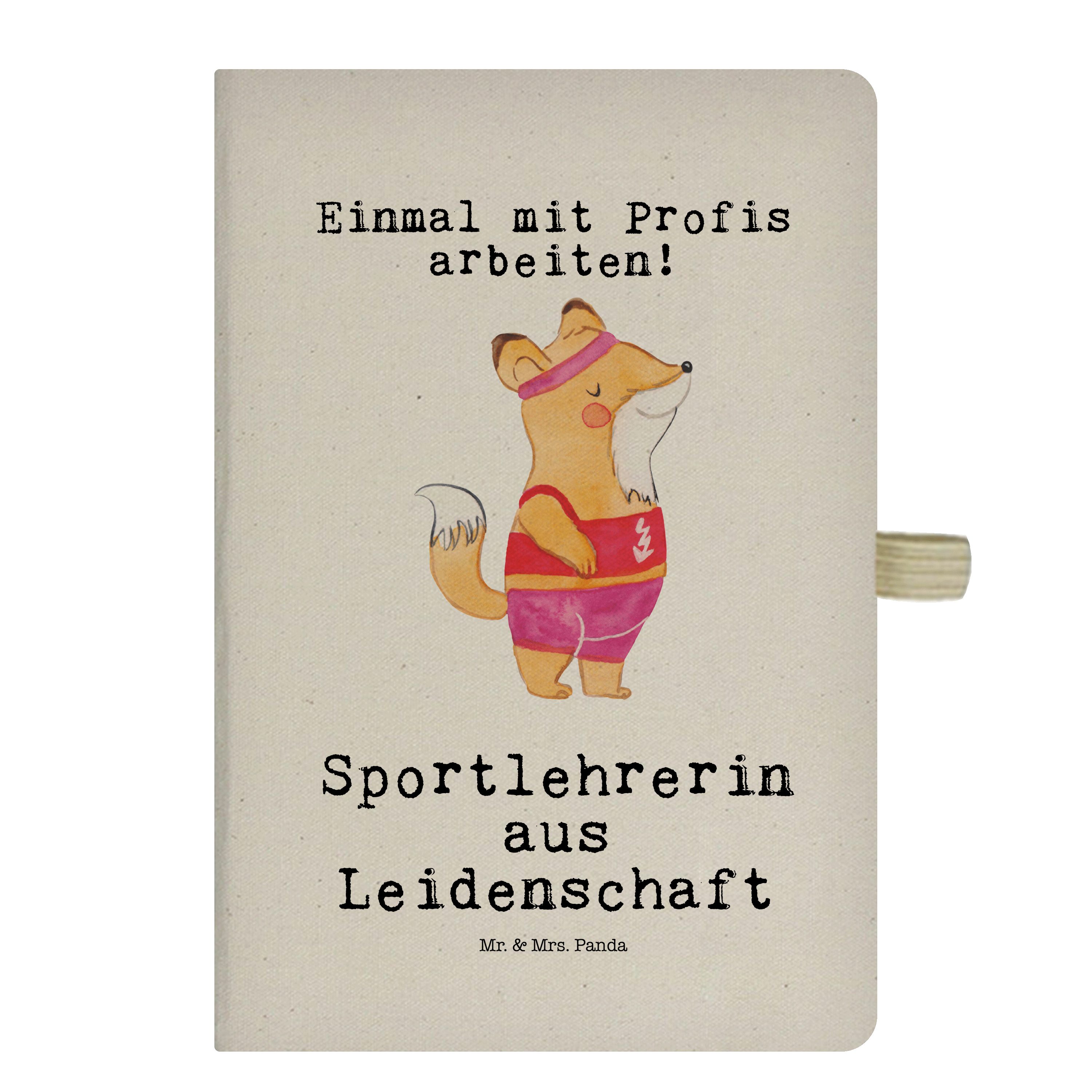 & Notizbuch Panda & Leidenschaft aus Mrs. Dankeschön, Panda Mrs. Mr. Sportlehrerin - Transparent Geschenk, Mr. -